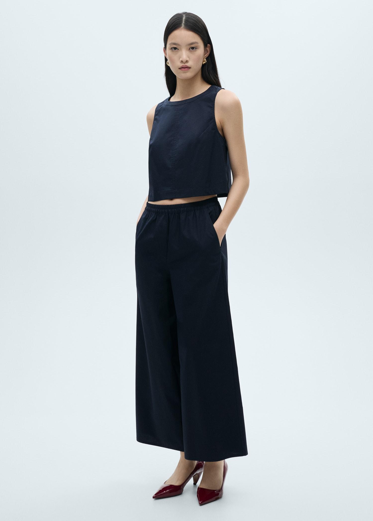 Cotton crop top - Women | MANGO USA Product Image