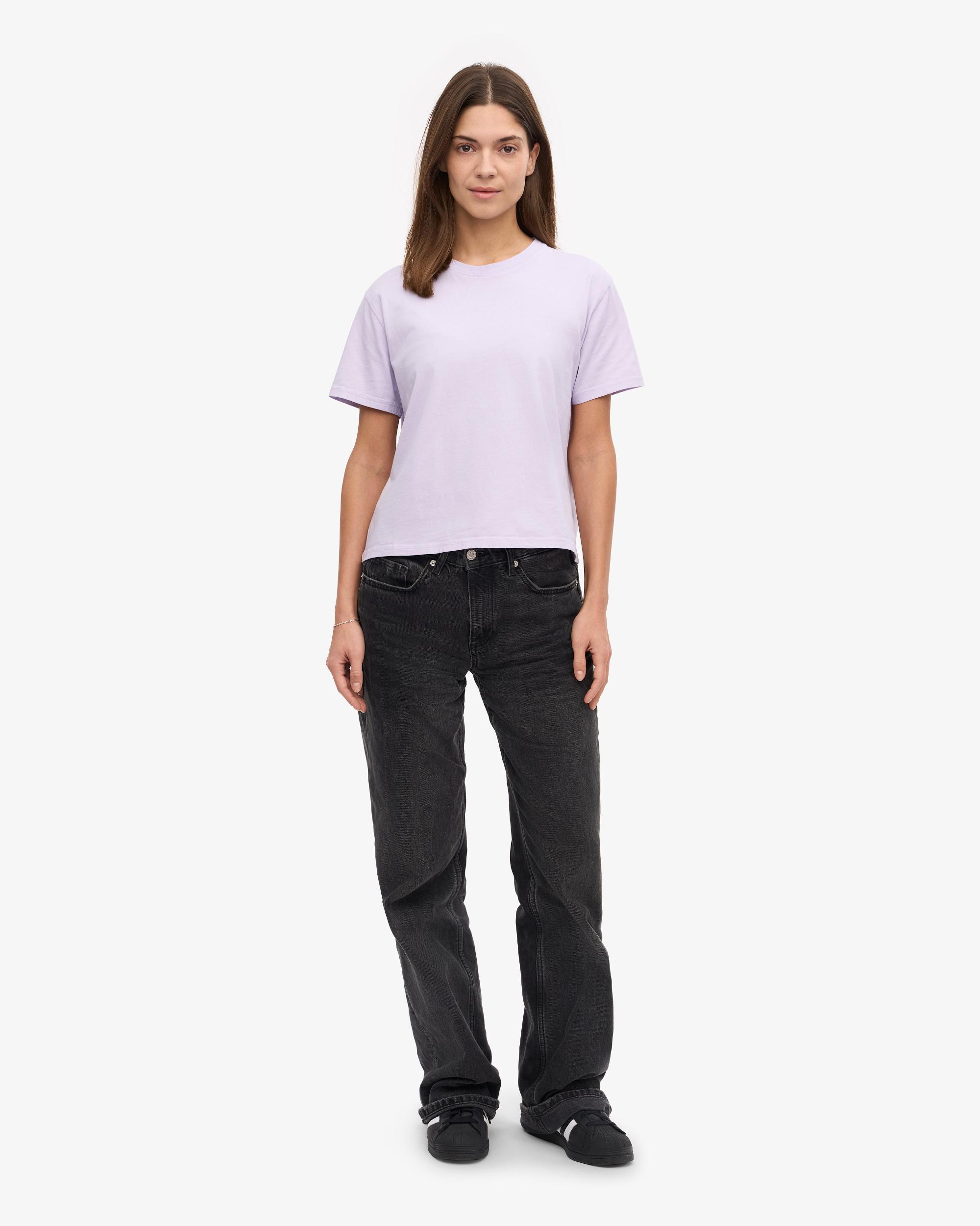 Organic Boxy Crop Tee - Soft Lavender Product Image