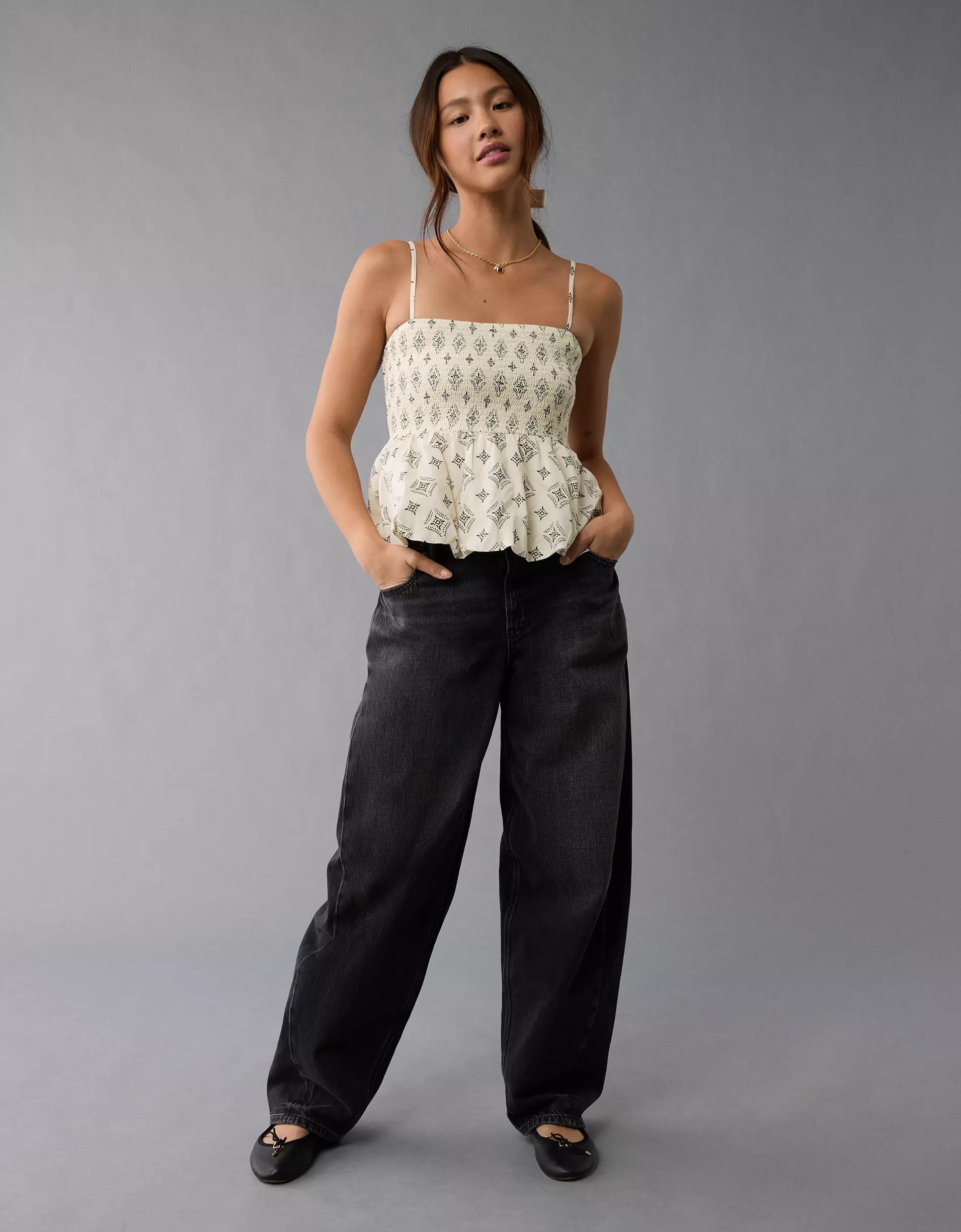 AE Smocked Bubble Tank Top Product Image