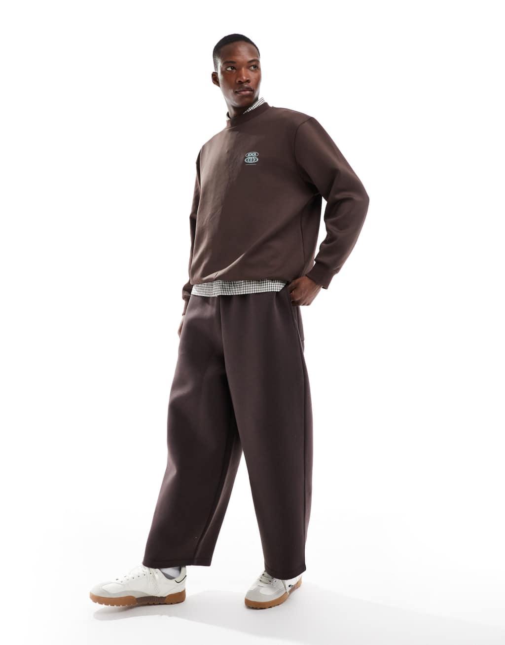 ASOS DESIGN oversized balloon scuba sweatpants in gray Product Image