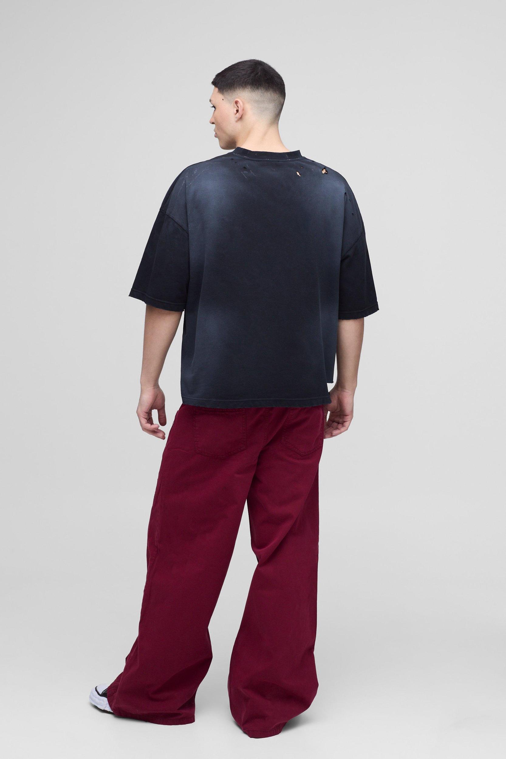 Elasticated Waist Extreme Baggy Twill Waistband Detail Pants | boohooMAN USA Product Image