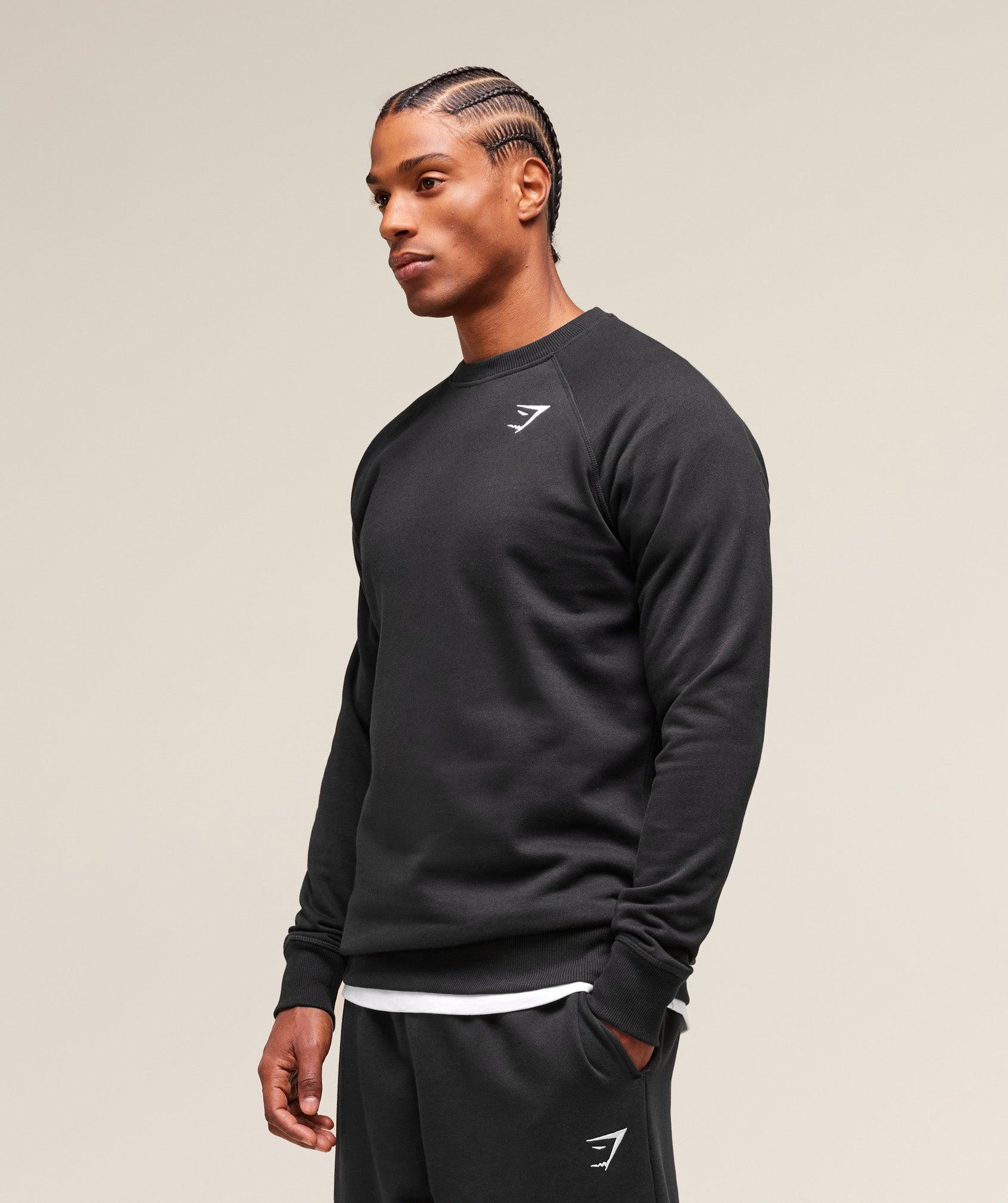 Gymshark Crest Sweatshirt - Black Male Product Image