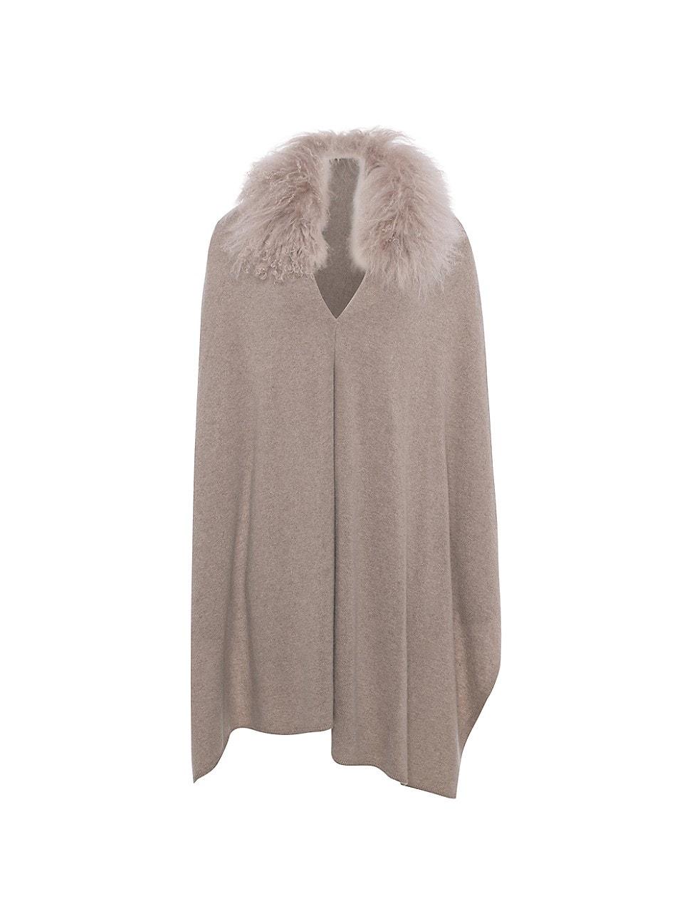 Womens Stole with Select Mongolian Lamb Trim Product Image