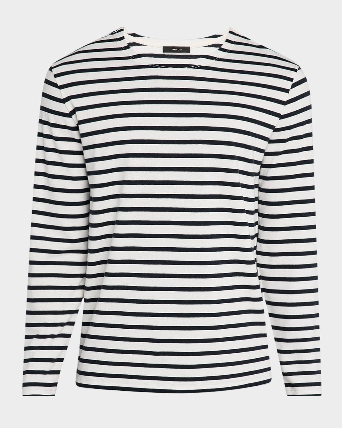 Mens Striped Cotton Long-Sleeve T-Shirt Vince Product Image