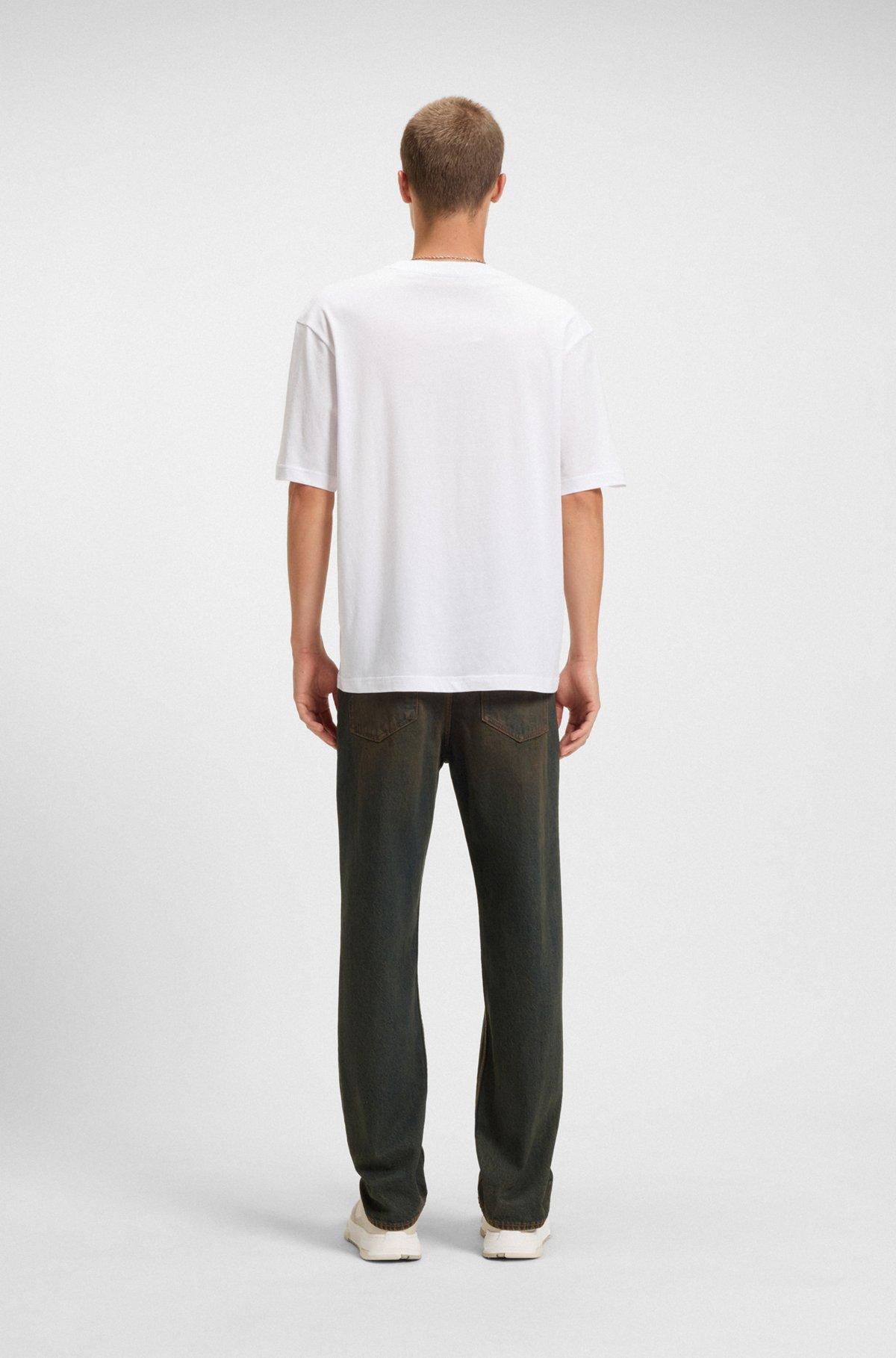 Cotton-jersey top with mixed-print artwork Product Image