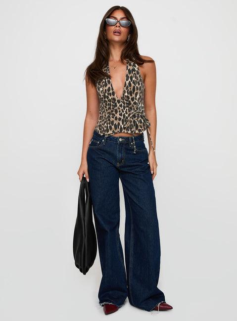 Feel This Way Wrap Top Leopard Product Image