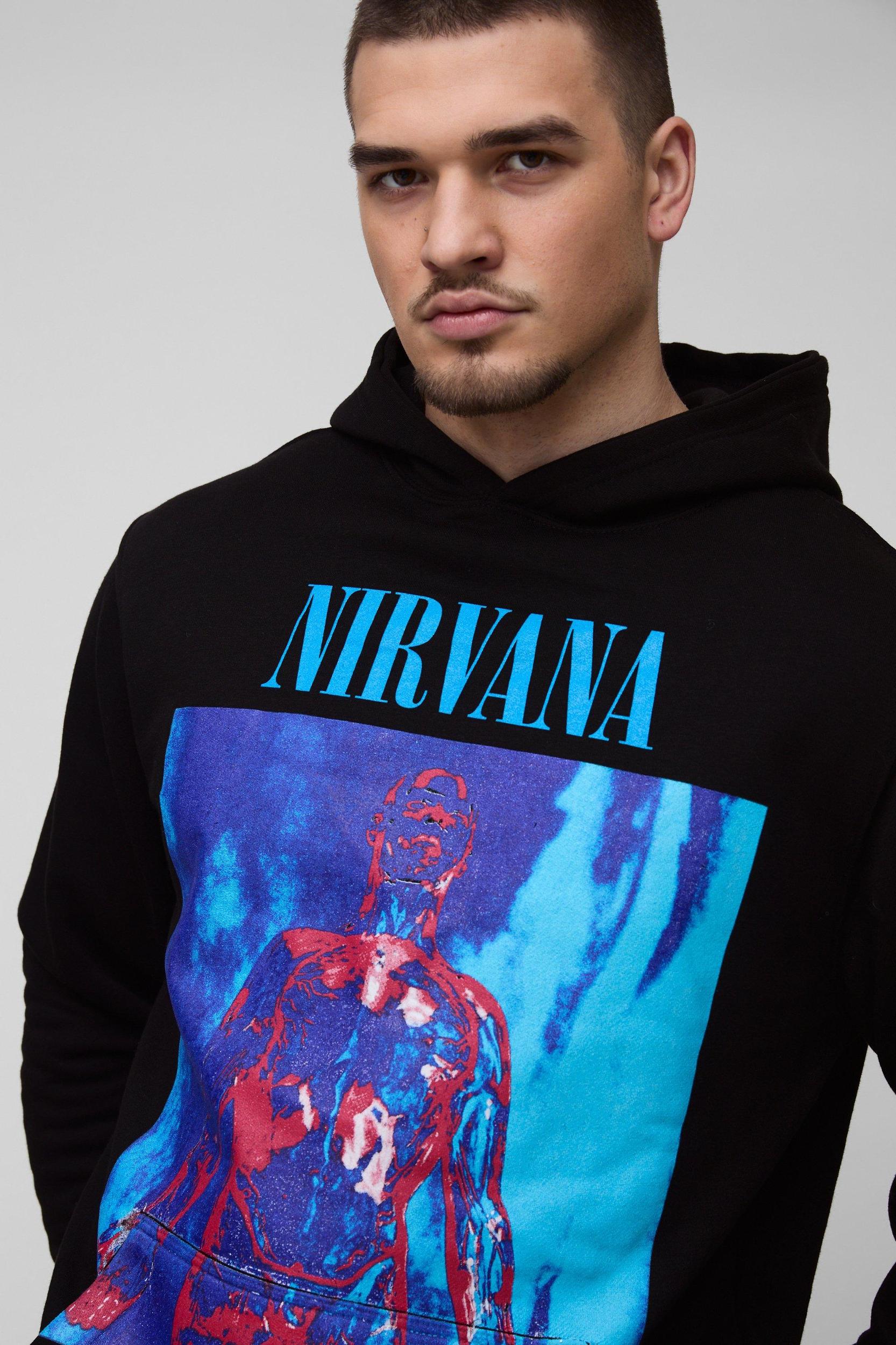 Tall Oversized Nirvana License Print Hoodie | boohooMAN USA Product Image