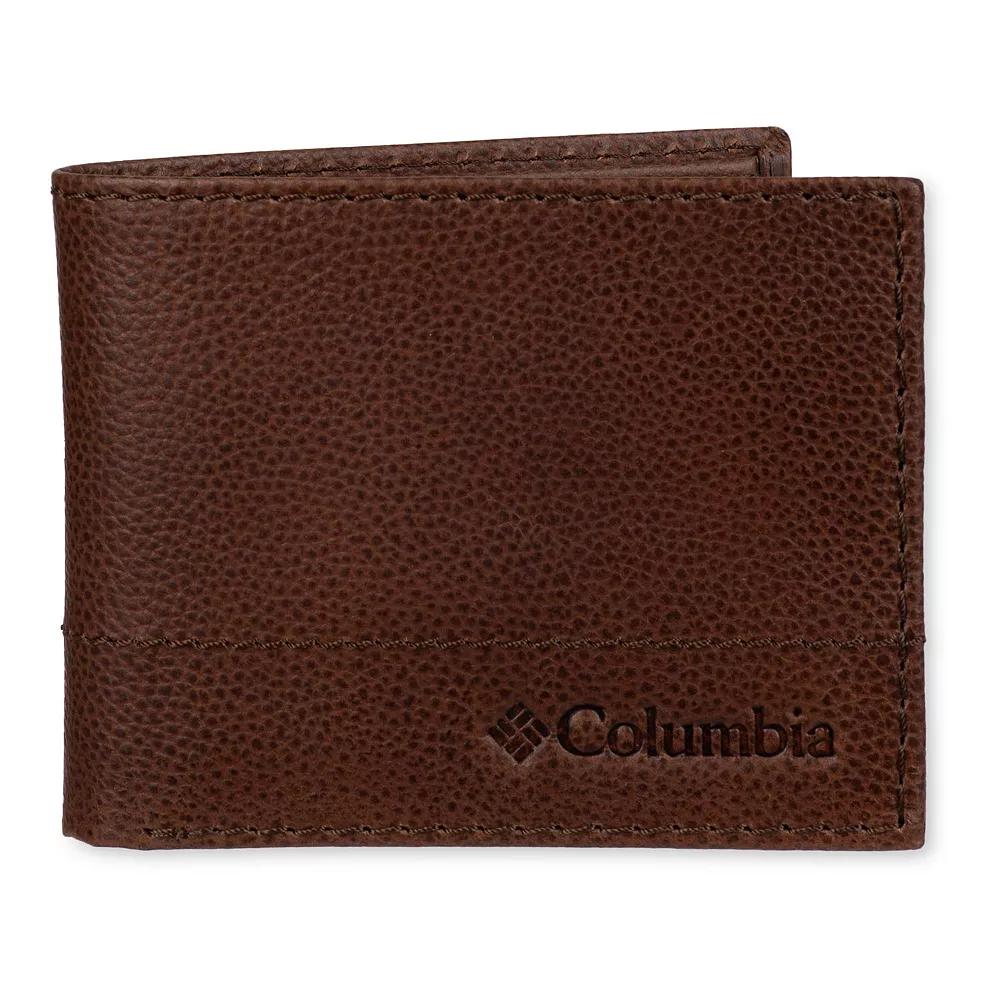 Men's Columbia RFID-Blocking Leather Bifold Traveler Wallet, Brown Product Image
