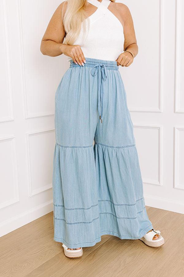 The Elizabeth High Waist Chambray Pants Curves Product Image