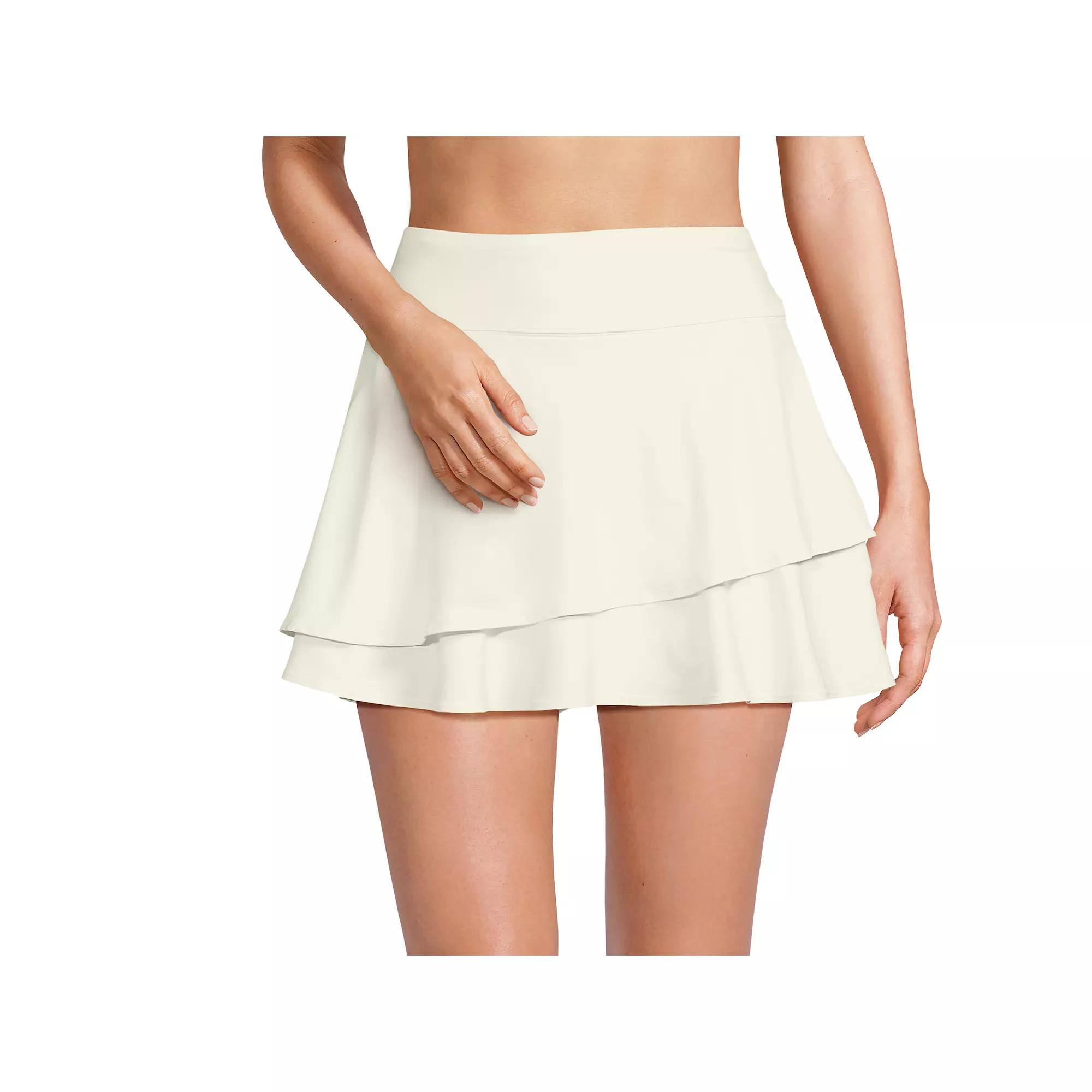 Women's Lands' End High-Waisted Tulip Hem Swim Skort,  Product Image