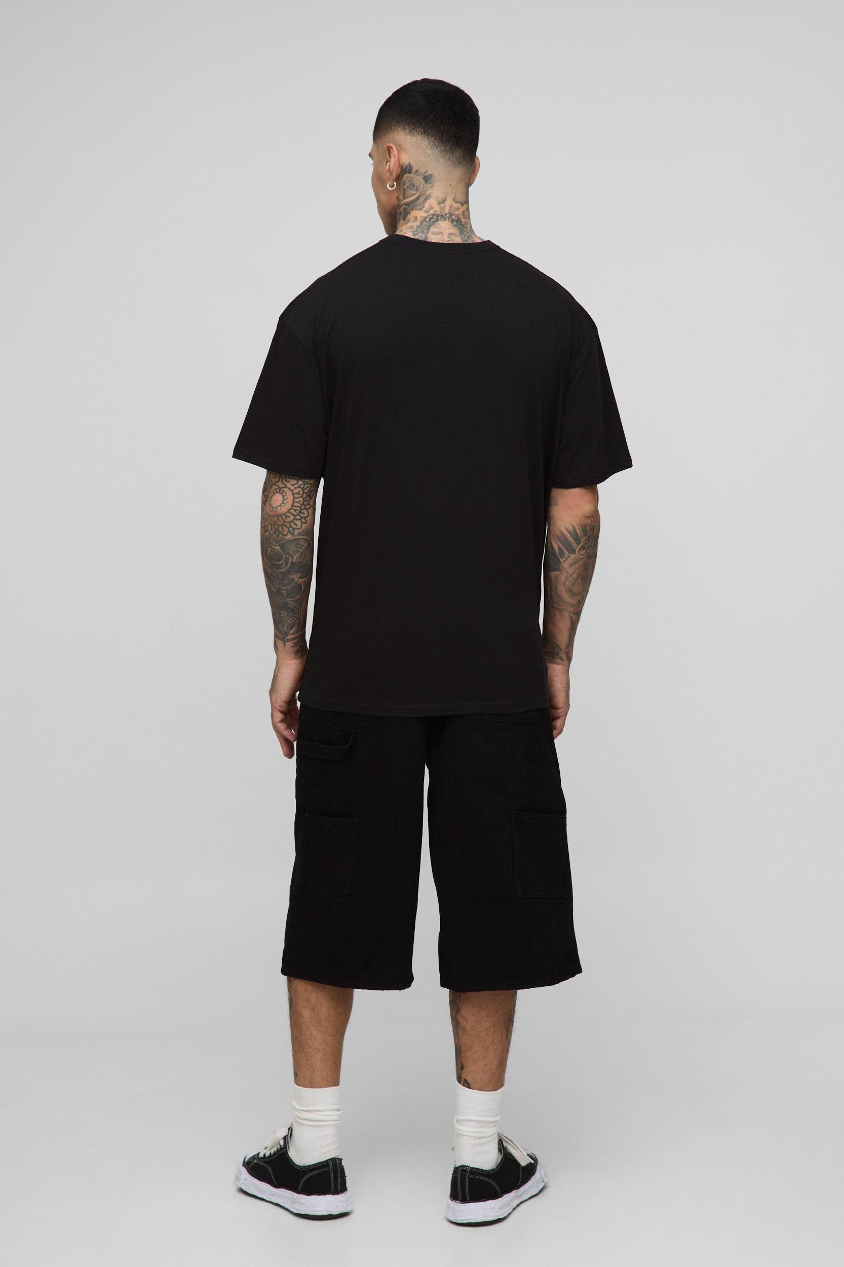 Tall Oversized Worldwide Floral Over The Seam Print T-Shirt | boohooMAN USA Product Image