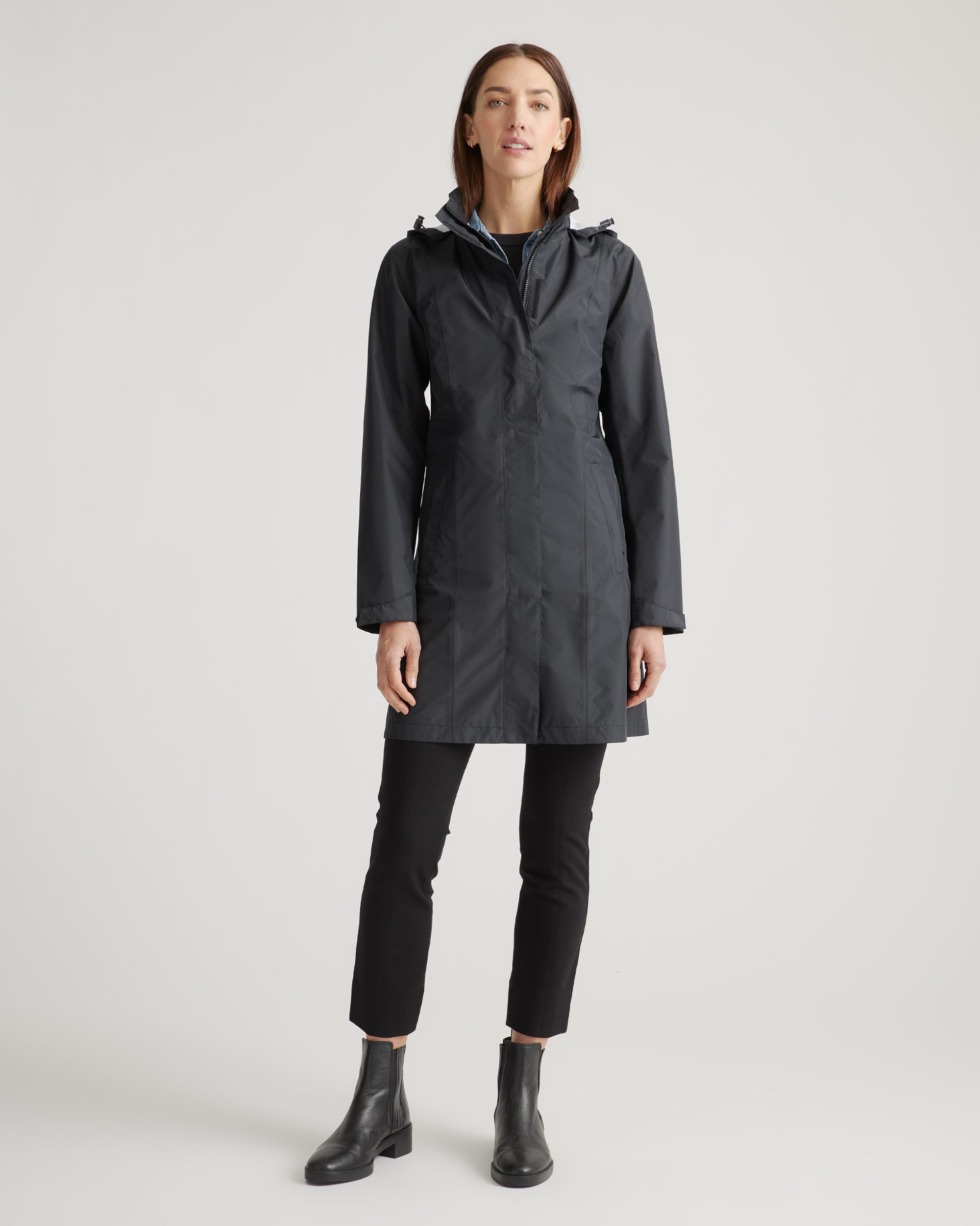 Quince | Women's Weatherproof Long Rain Shell Jacket Polyester/Recycled Polyester Blend Product Image