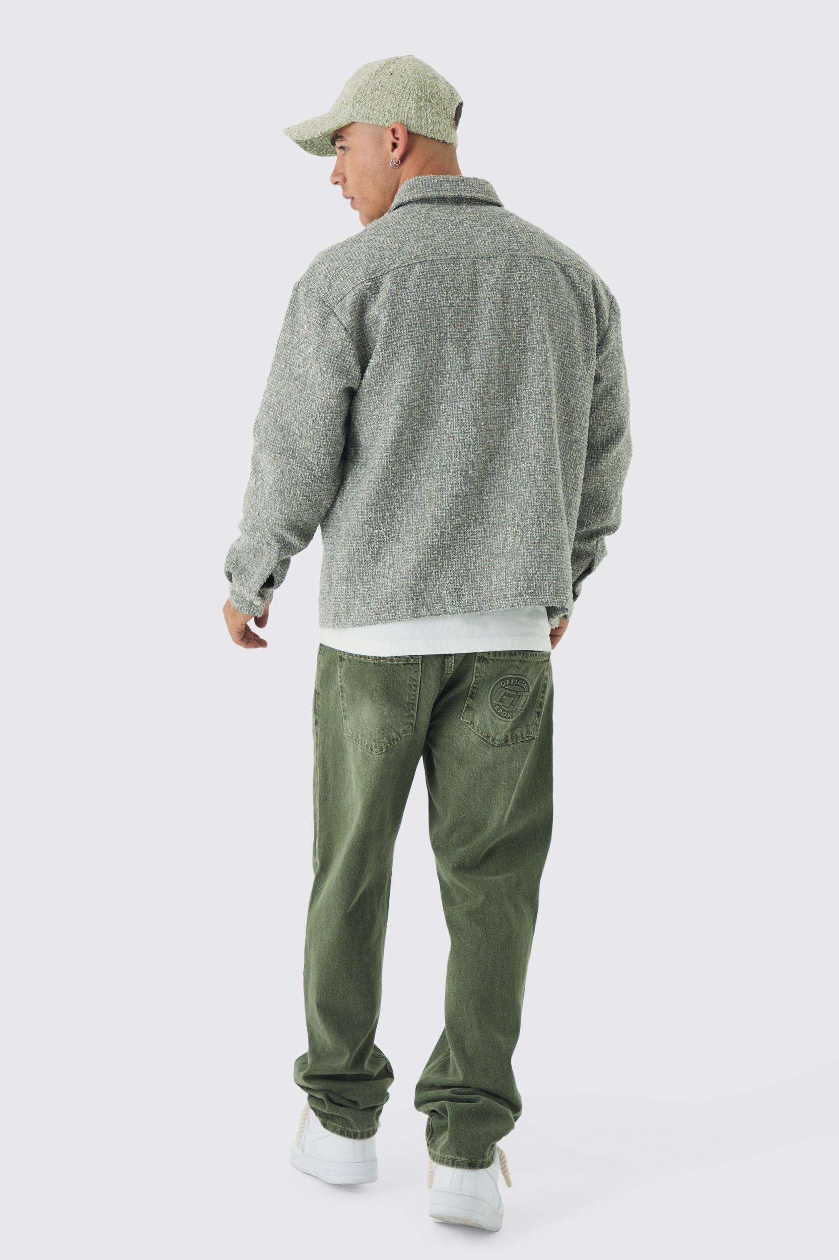 Oversized Boucle Shirt Jacket | boohooMAN USA Product Image