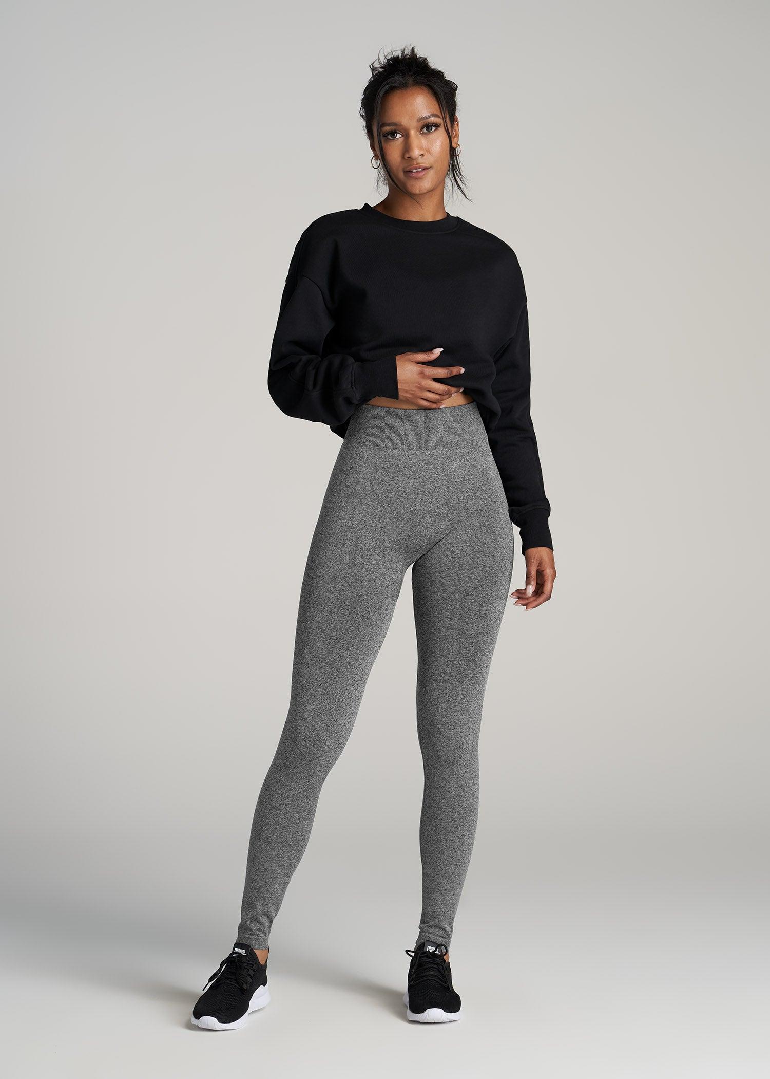 Seamless Leggings for Tall Women in Black & Grey Heather Female Product Image