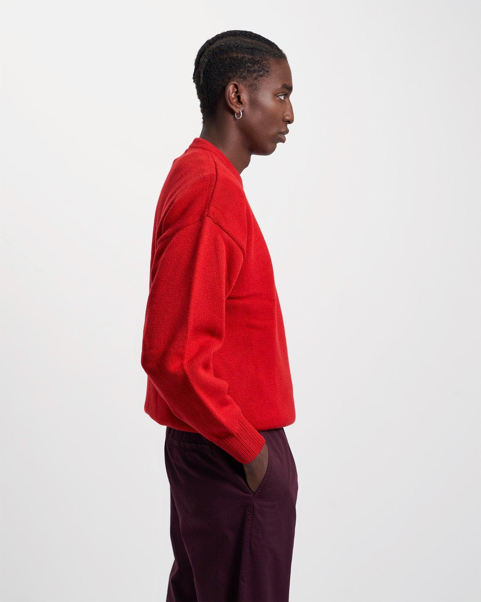 Oversized Merino Wool Crew - Magenta Blaze Product Image