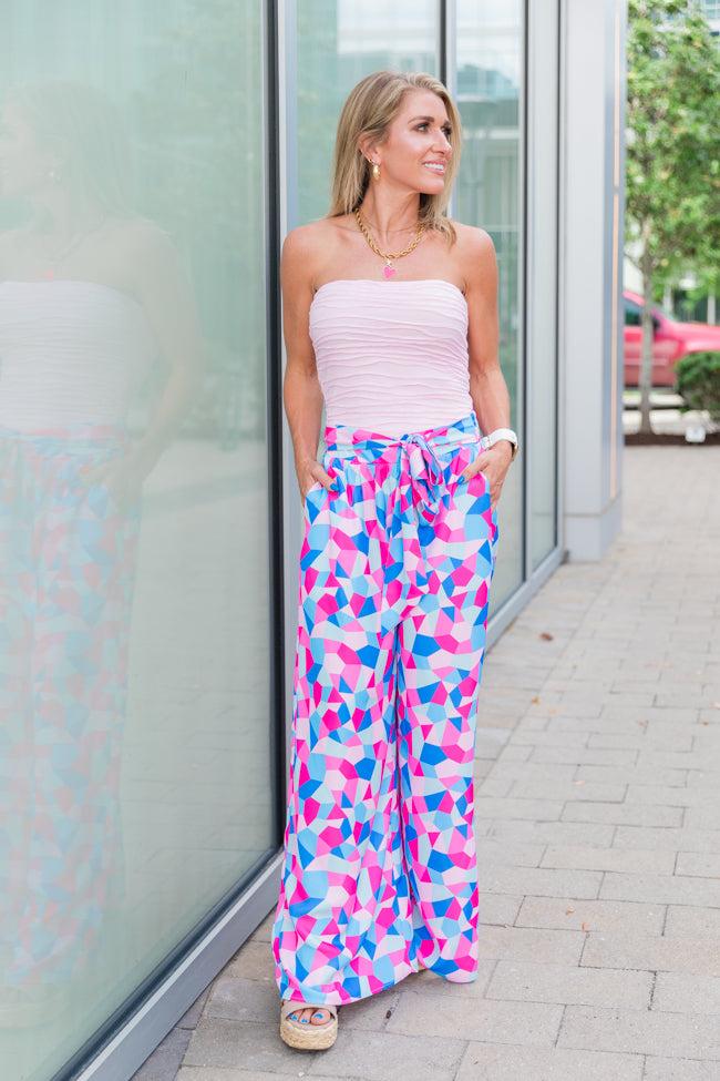 Taking Your Time Pink Textured Strapless Knit Top FINAL SALE Product Image