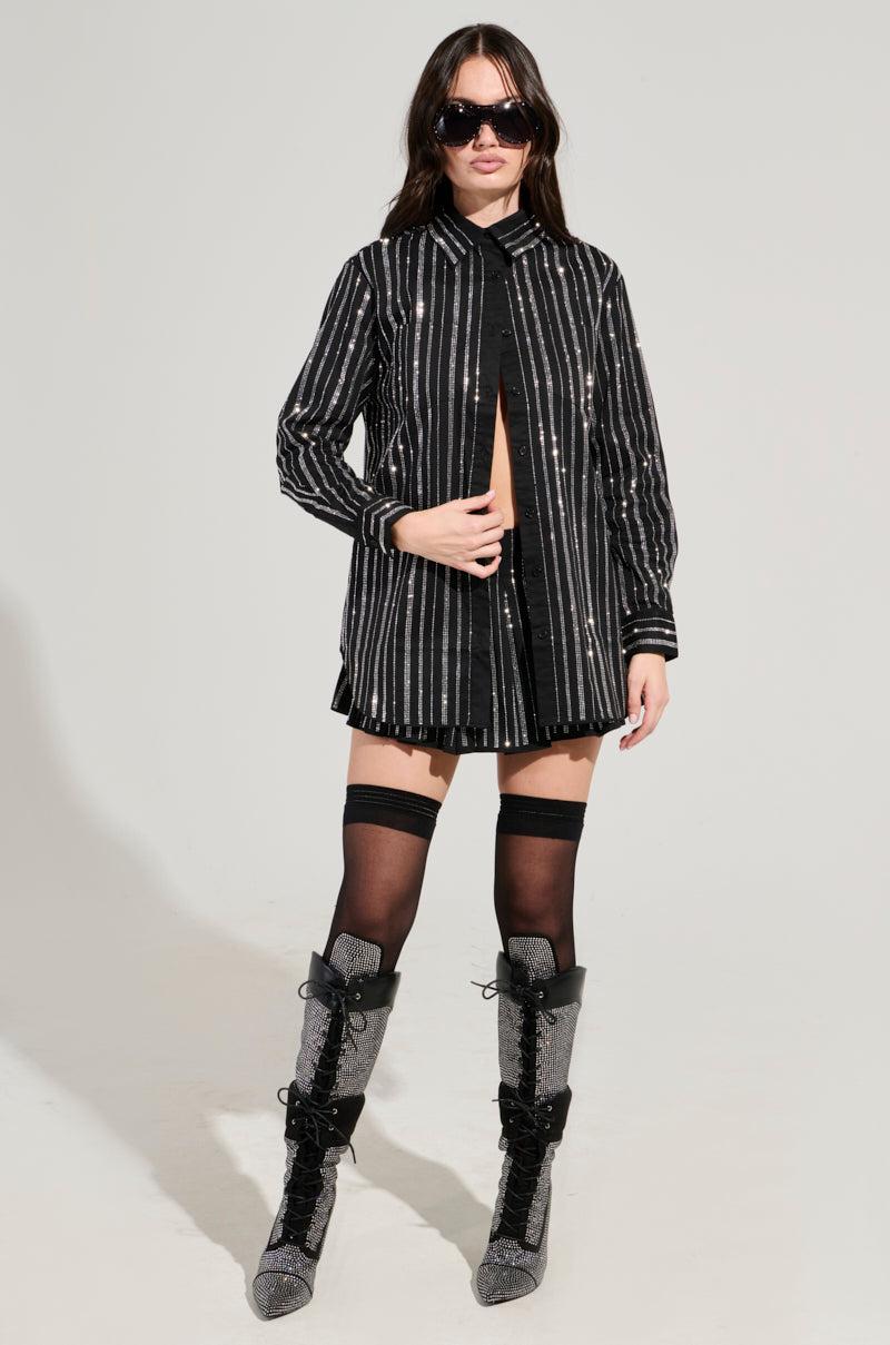 ONTO THE NEXT EMBELLISHED BUTTON DOWN TOP Product Image