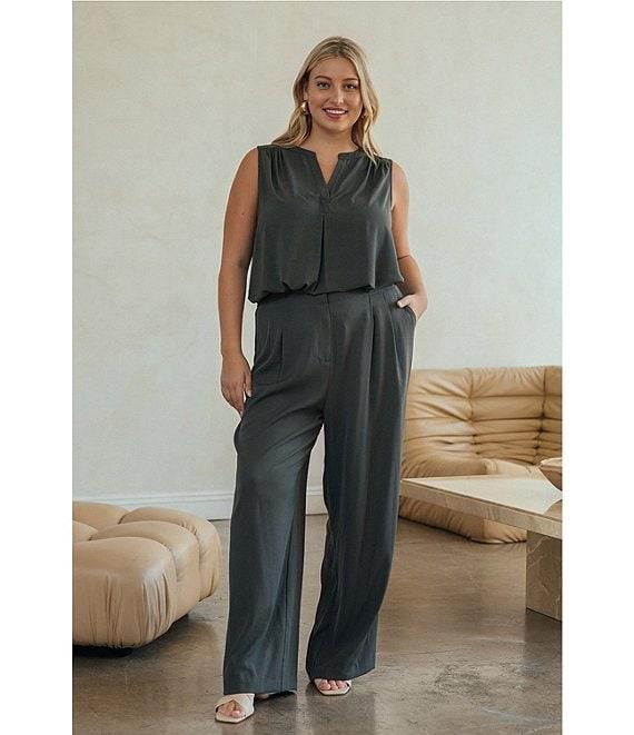 Skies Are Blue Plus Size Straight Leg Pants Product Image