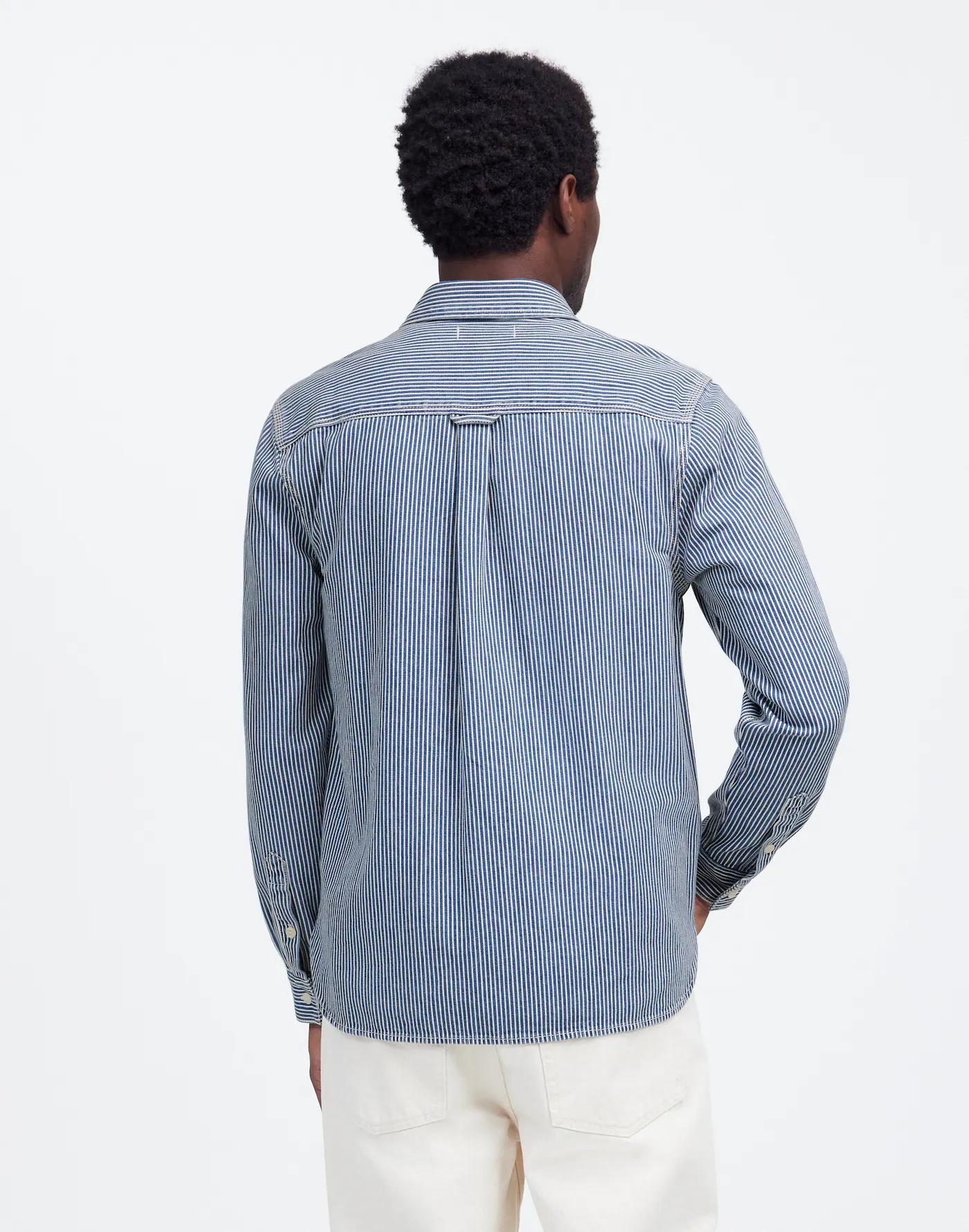 Indigo-Dyed Shirt in Engineer Stripe Product Image