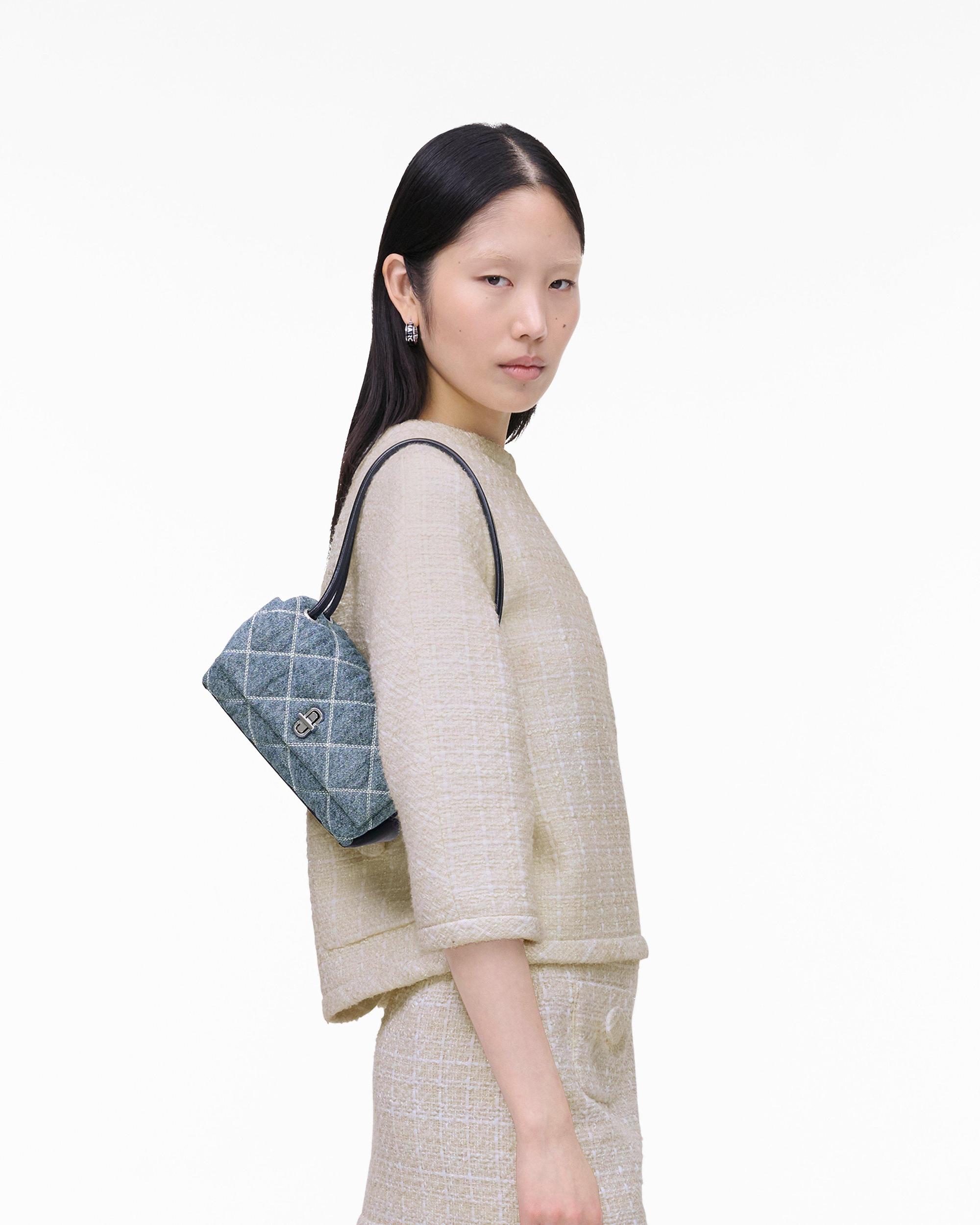 The Quilted Denim Mini Dual Shoulder Bag Product Image