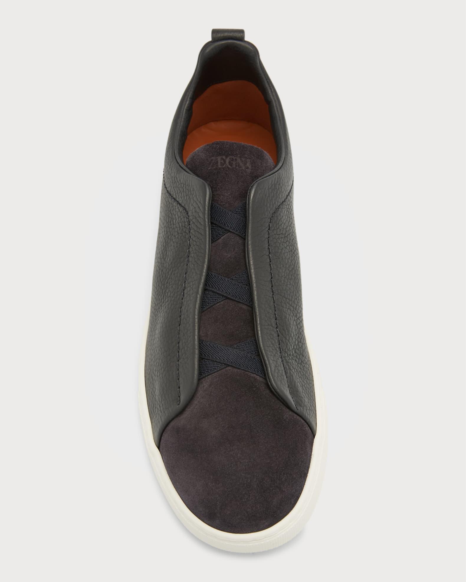 Men's Triple Stitch Leather and Suede Sneakers Product Image