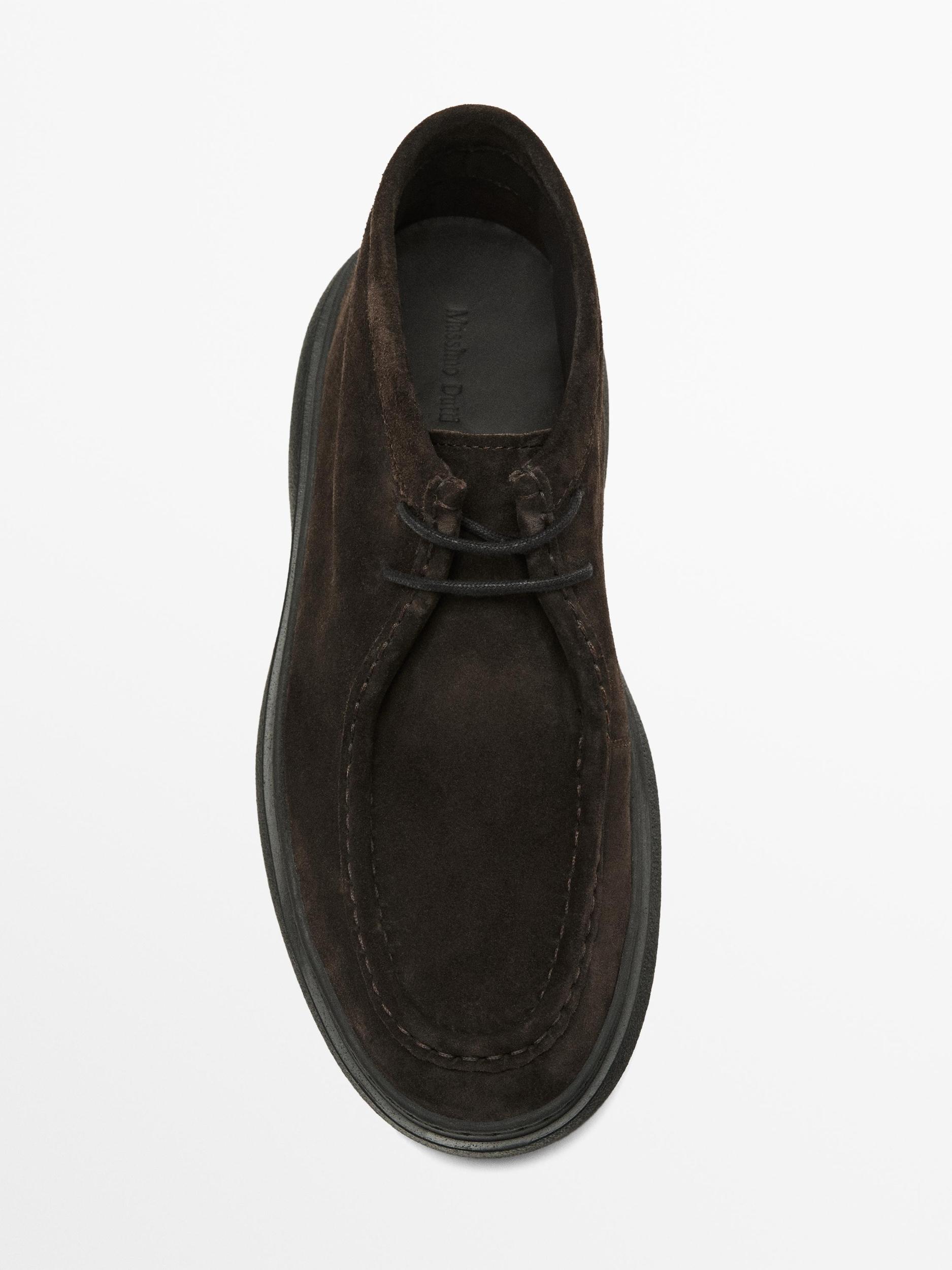 Moc toe split suede ankle boots Product Image