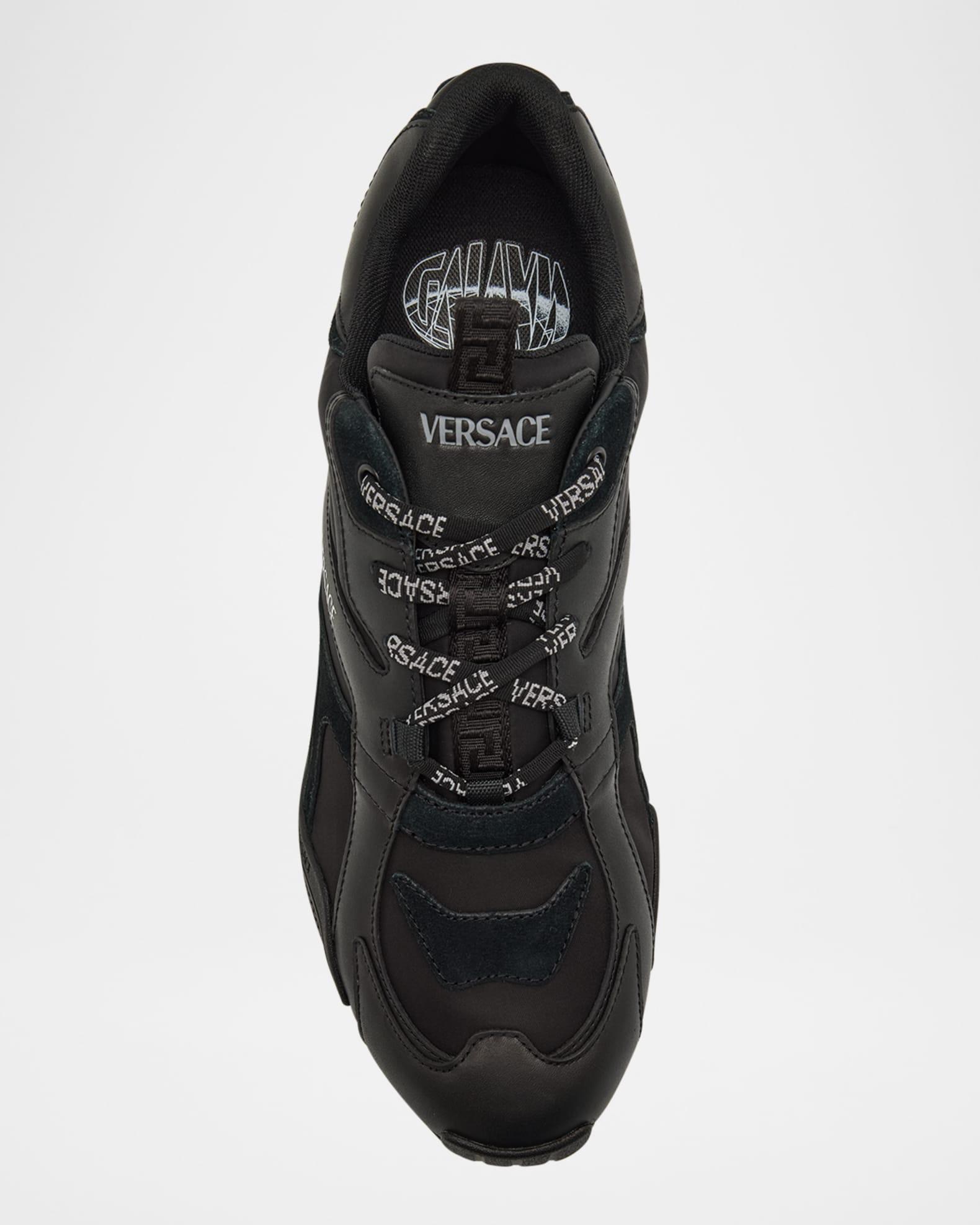 Men's Nylon and Leather Runner Sneakers Product Image