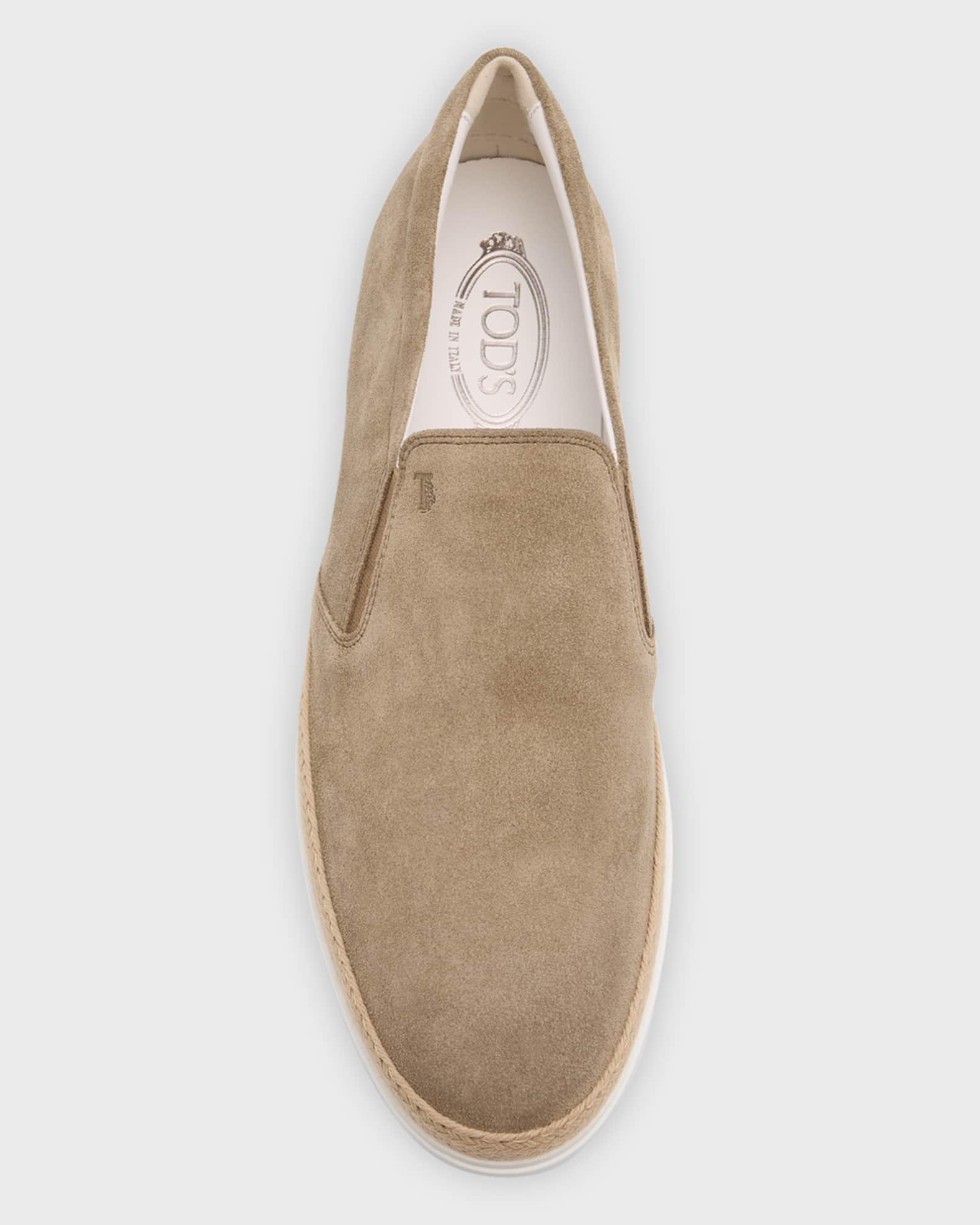 Men's Rubber Pebble-Sole Suede Espadrilles Product Image