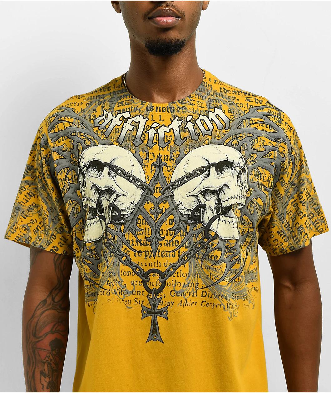 Affliction Collapse Mustard Lava T-Shirt Product Image