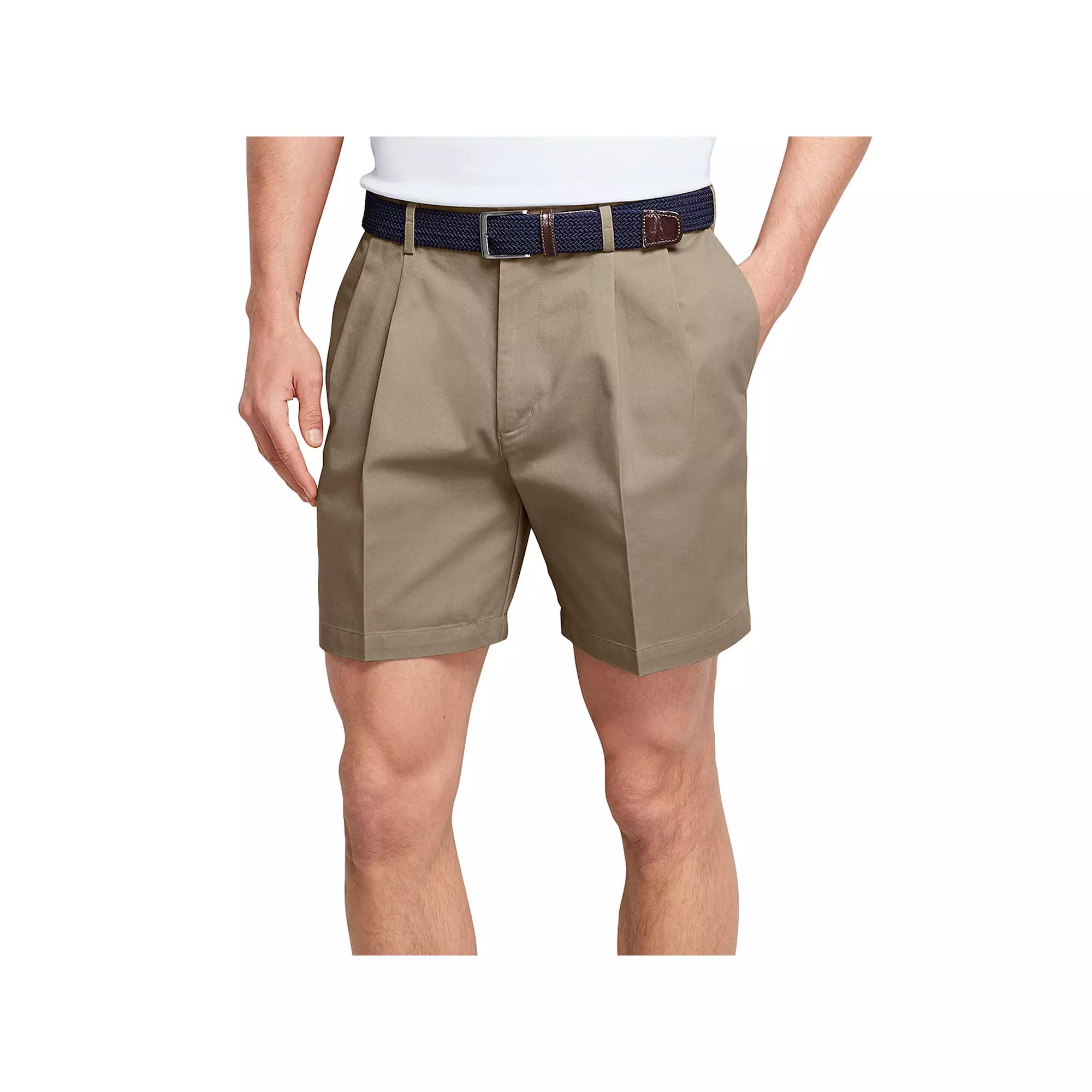 Men's Lands' End Comfort Waist 6-inch No-Iron Pleated Chino Shorts,  Product Image