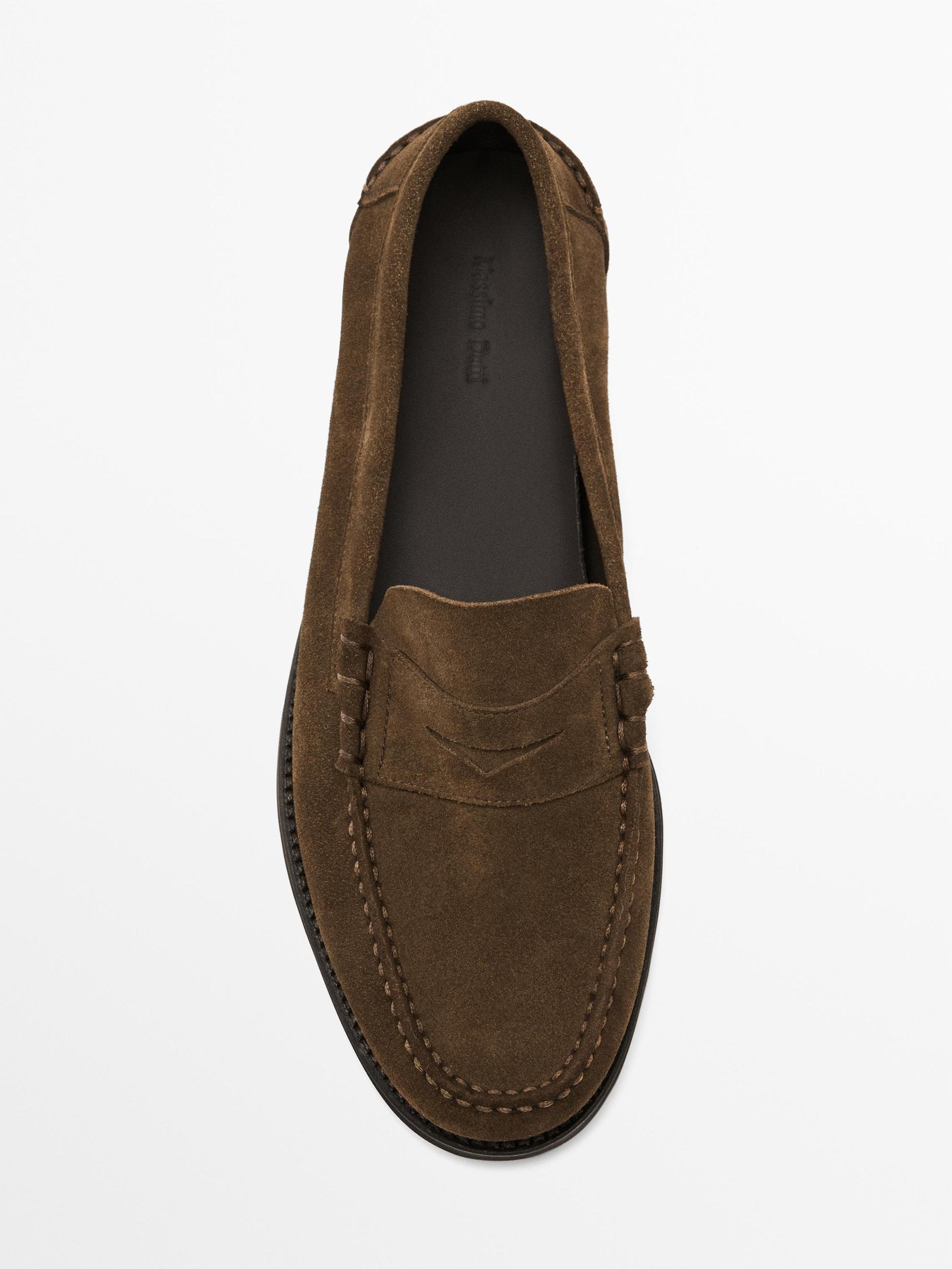 Split suede penny loafers Product Image