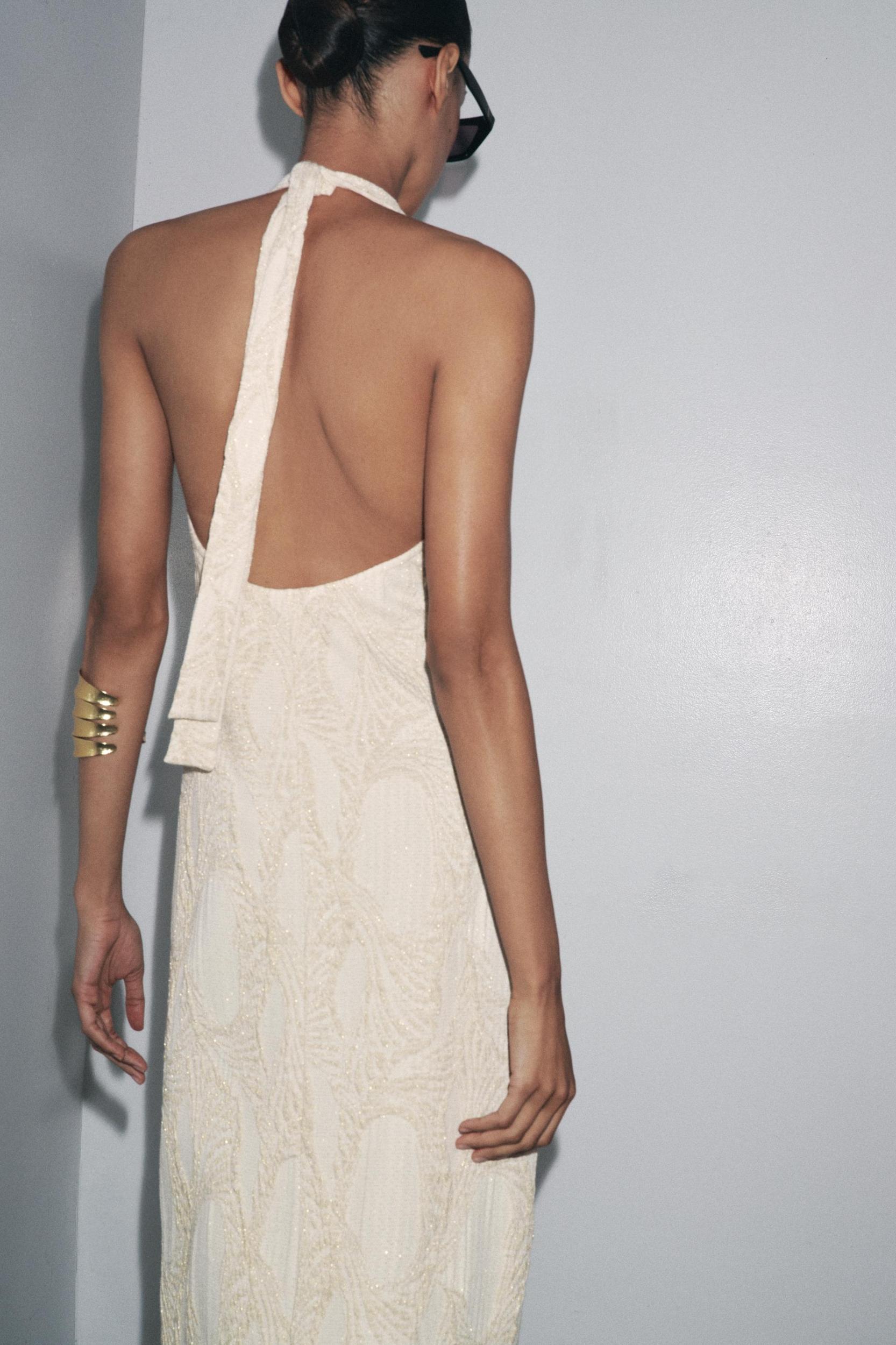 HALTER JACQUARD DRESS Product Image