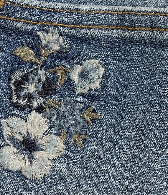 Driftwood X Bluebell Fleur Jackie Floral Embroidered High Rise Skinny Jeans Product Image