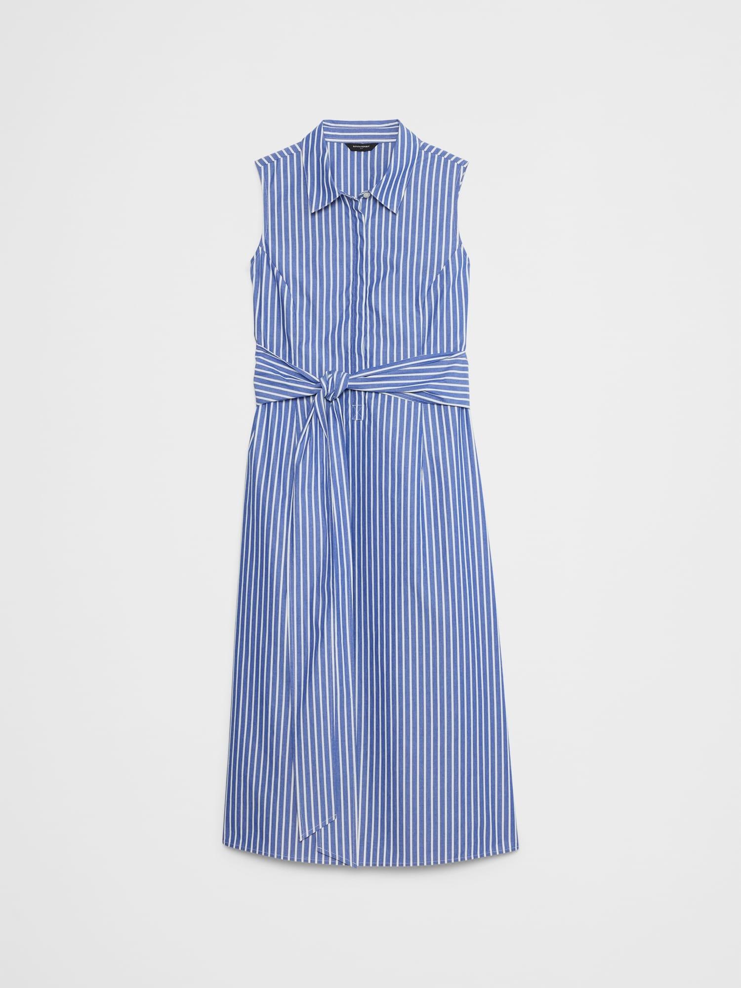 Poplin Cross-Waist Midi Dress Product Image