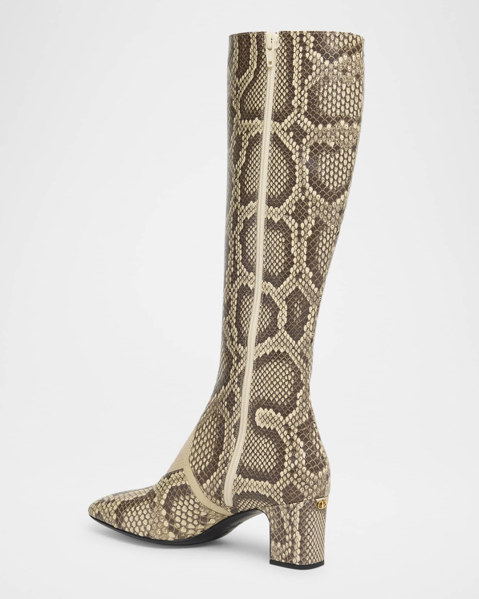 Equivoque Tall Snake-Embossed Boots Product Image