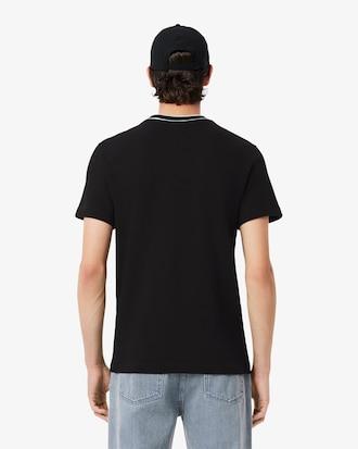 Stretch Piqué Stripe Collar T-shirt Product Image