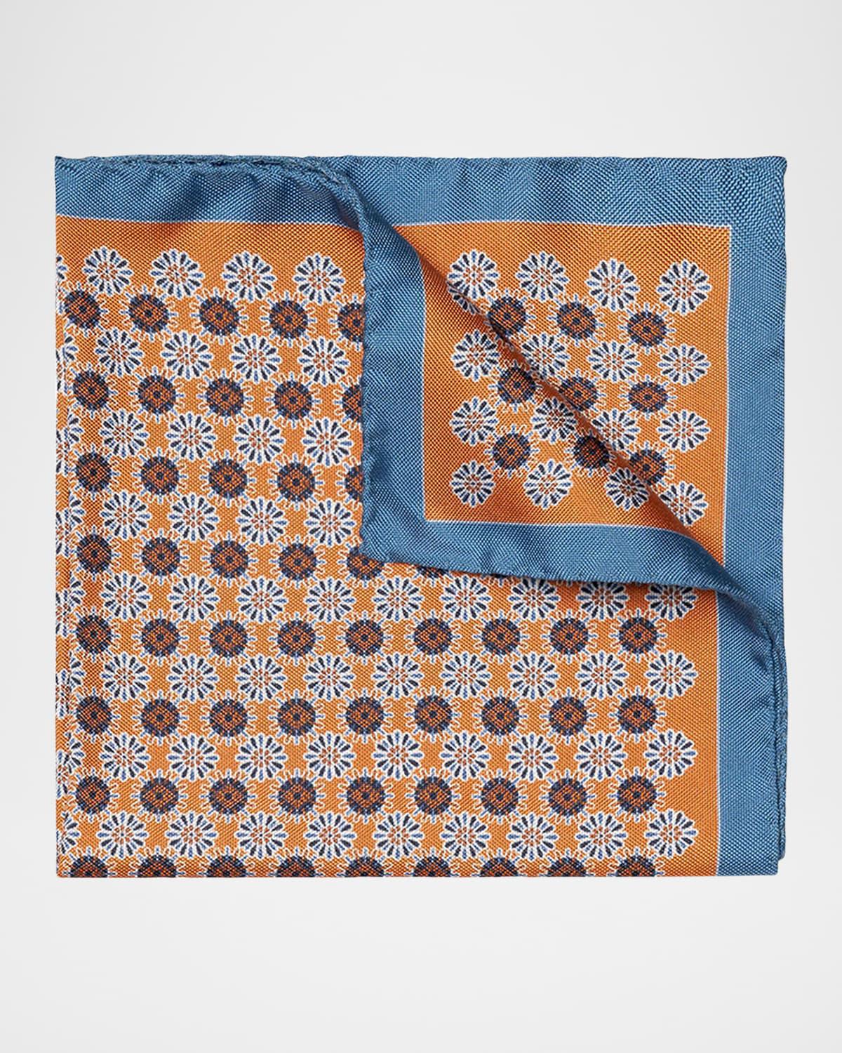 Mens Geometric Silk Pocket Square Product Image