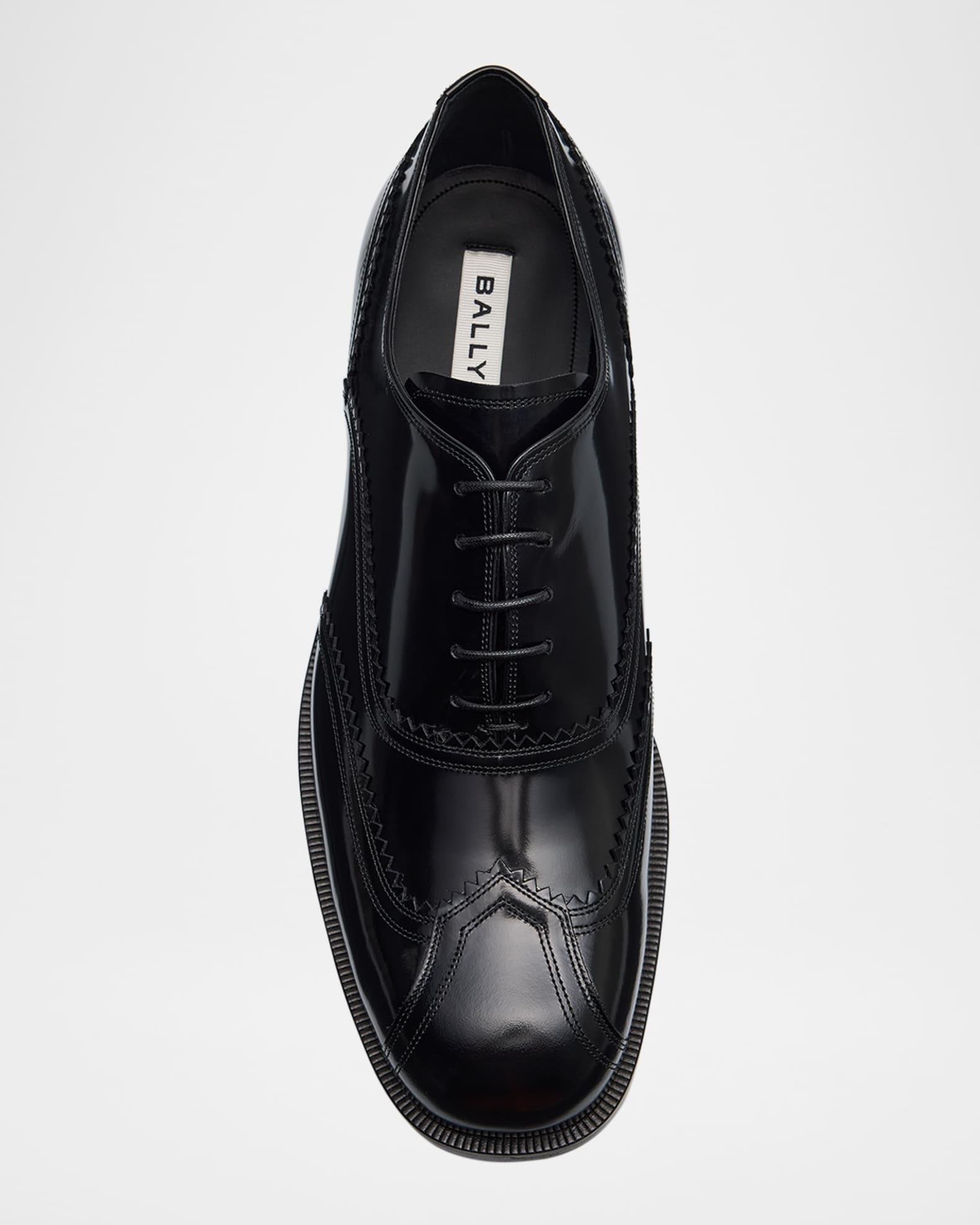 Men's Steel Wingtip Brogue Leather Derby Shoes Product Image