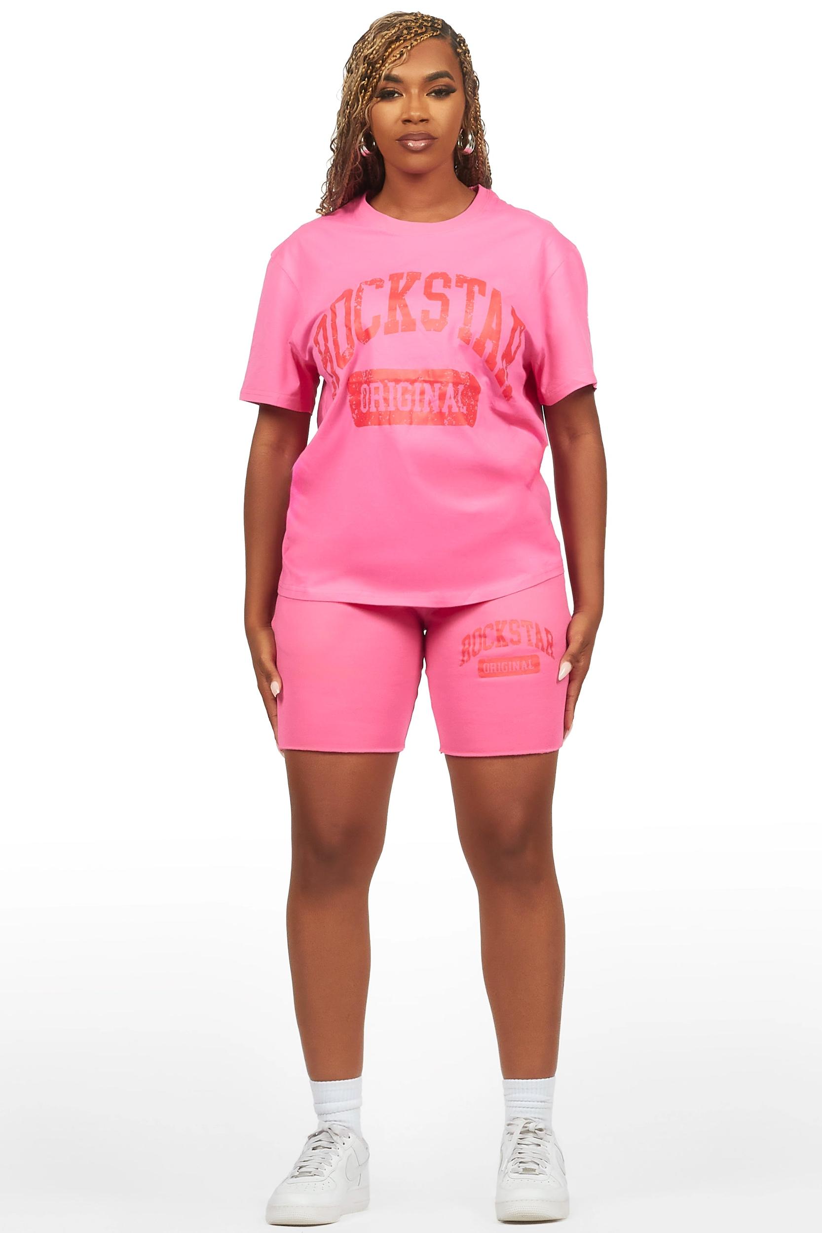 Javonuna Bubblegum Pink T-Shirt Short Set Female Product Image