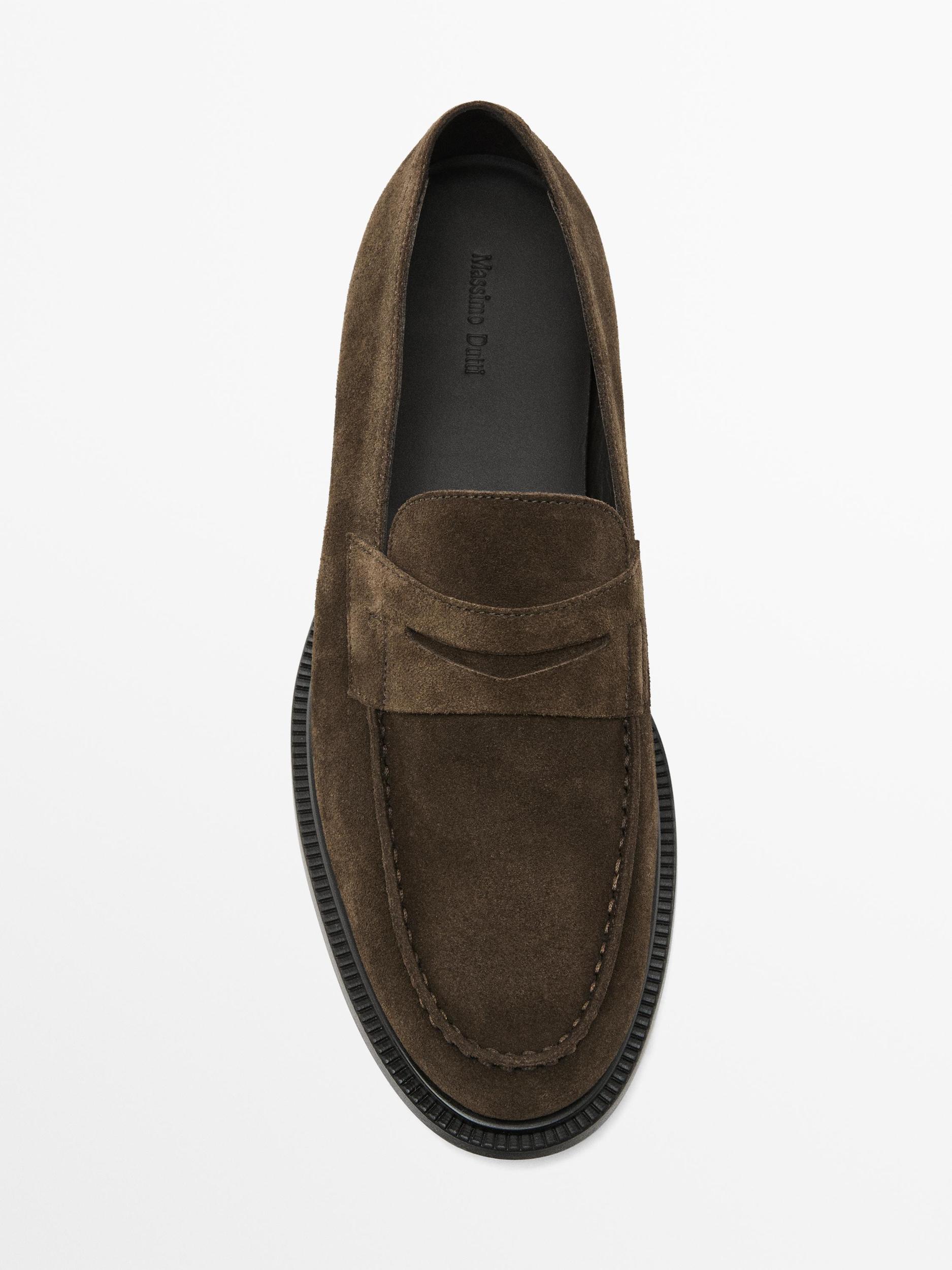 Split suede penny loafers Product Image