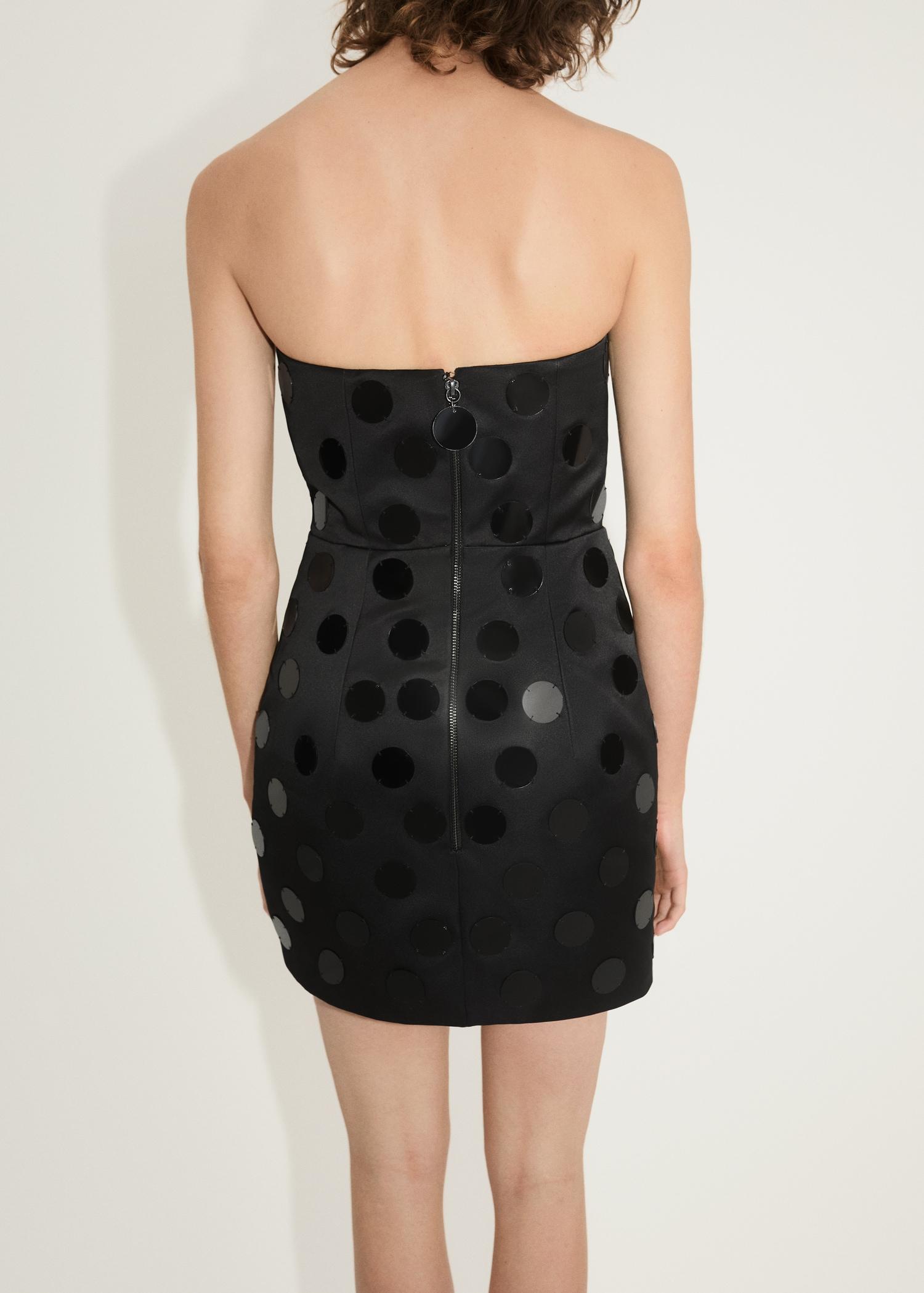 Short strapless dress with mirrors - Women | MANGO USA Product Image