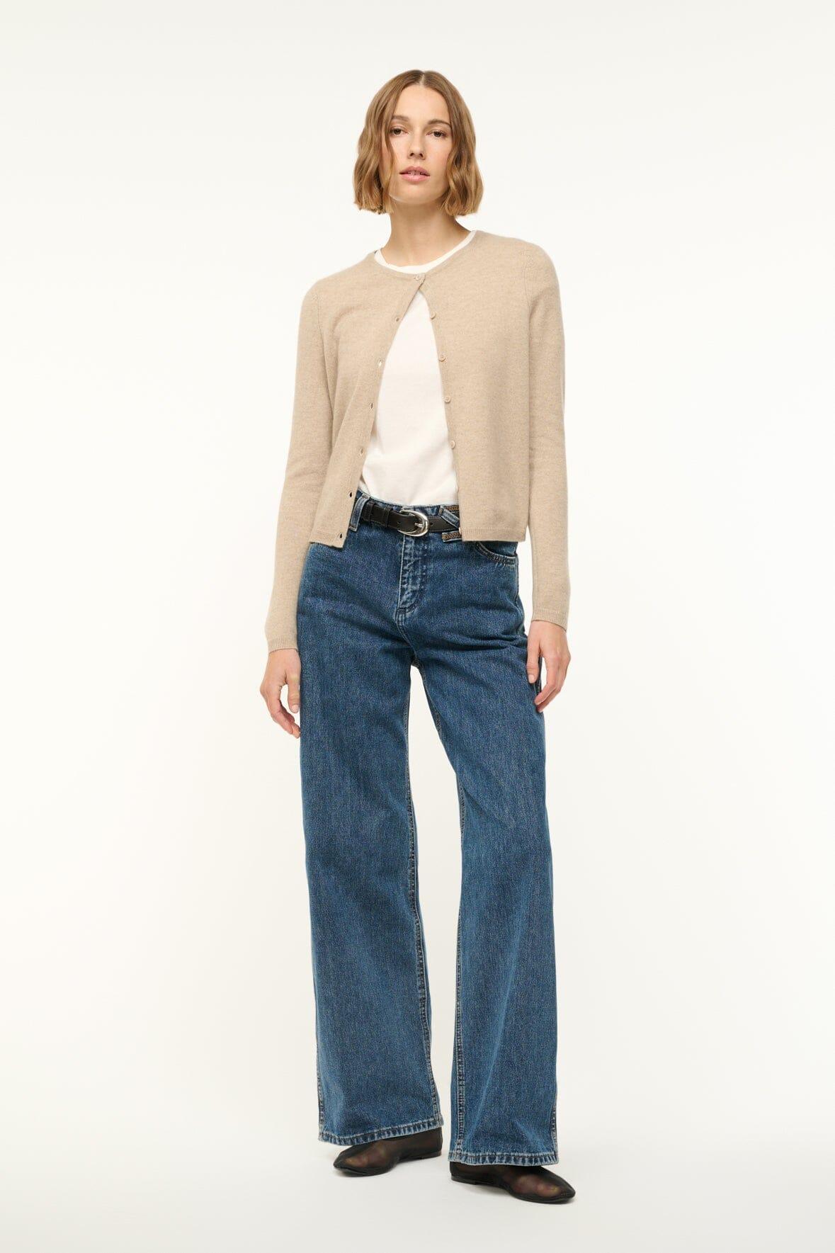 MIDNIGHT CASHMERE CARDIGAN | STONE Product Image