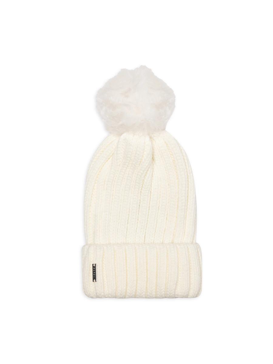 Womens Knit Hat With Toscana Lamb Pompom Product Image