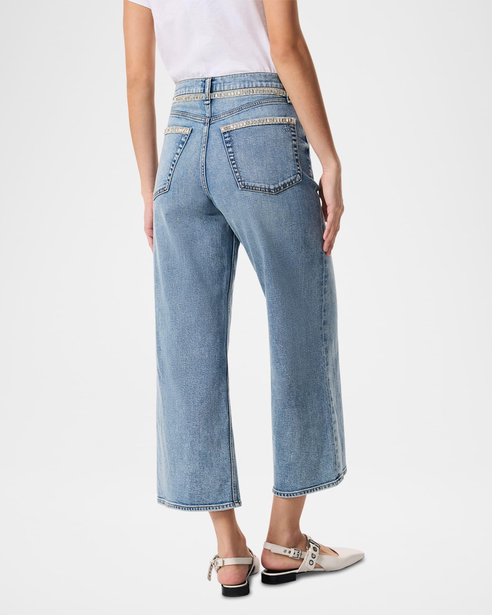 Andi Embellished Wide Ankle Jeans Product Image