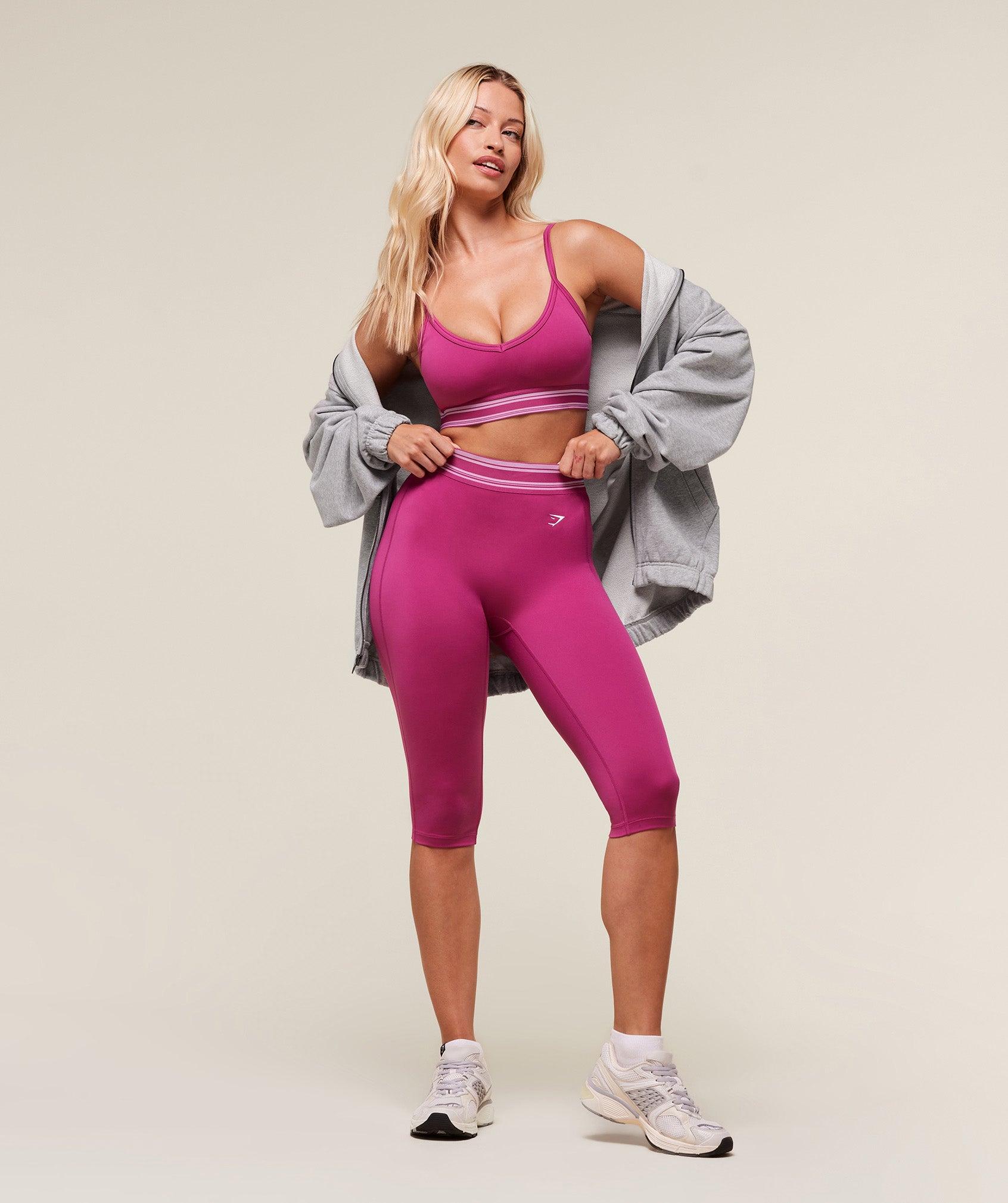 Gymshark Retro Capri Leggings - Winning Pink Female Product Image