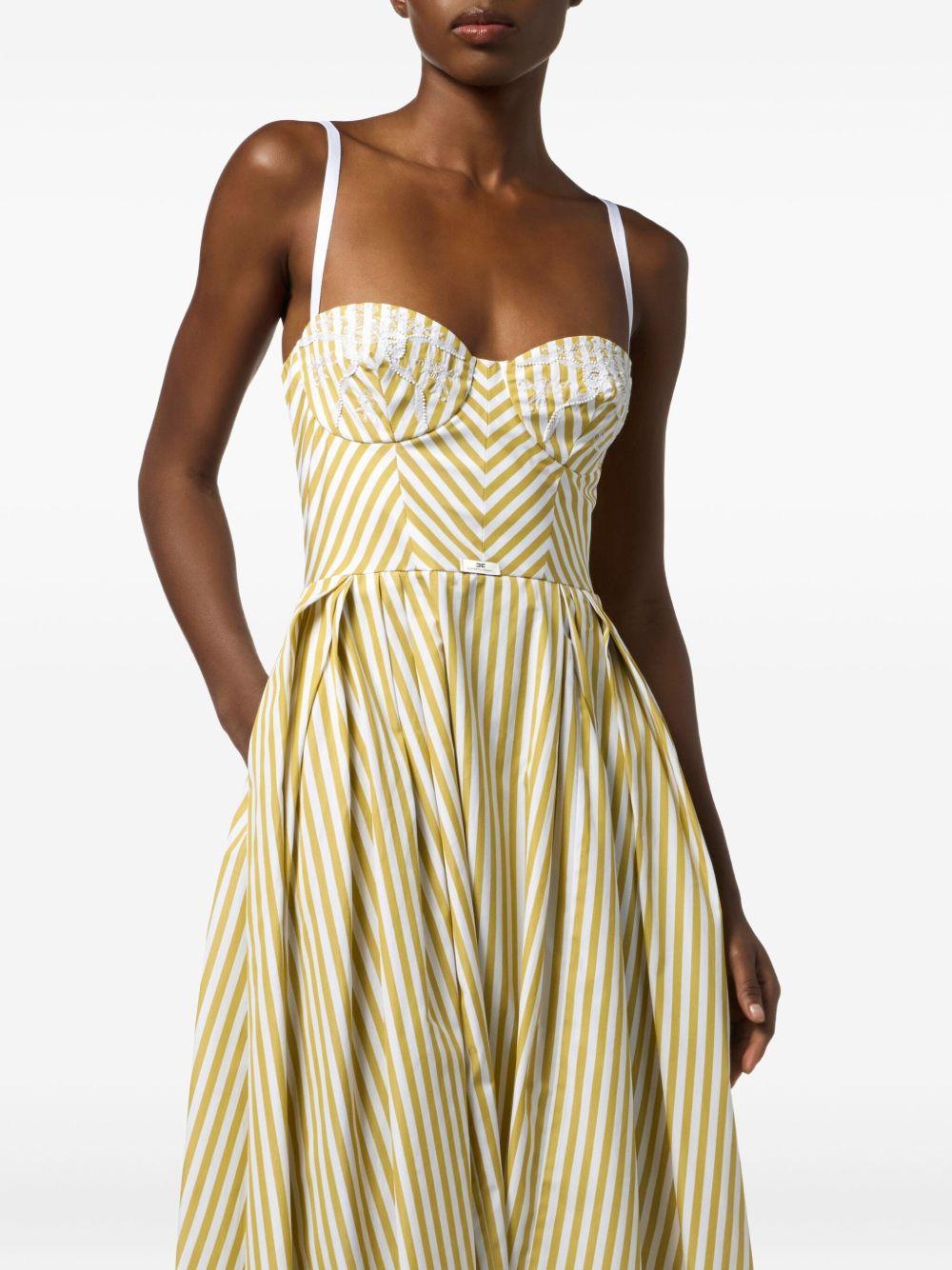 striped sweetheart-neck dress Product Image