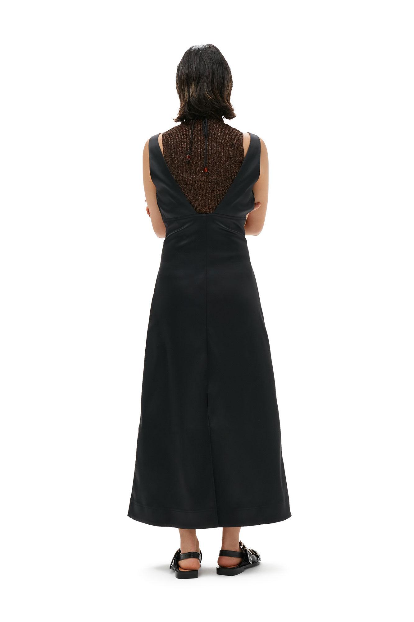 Double Satin Halter-Neck Dress Product Image