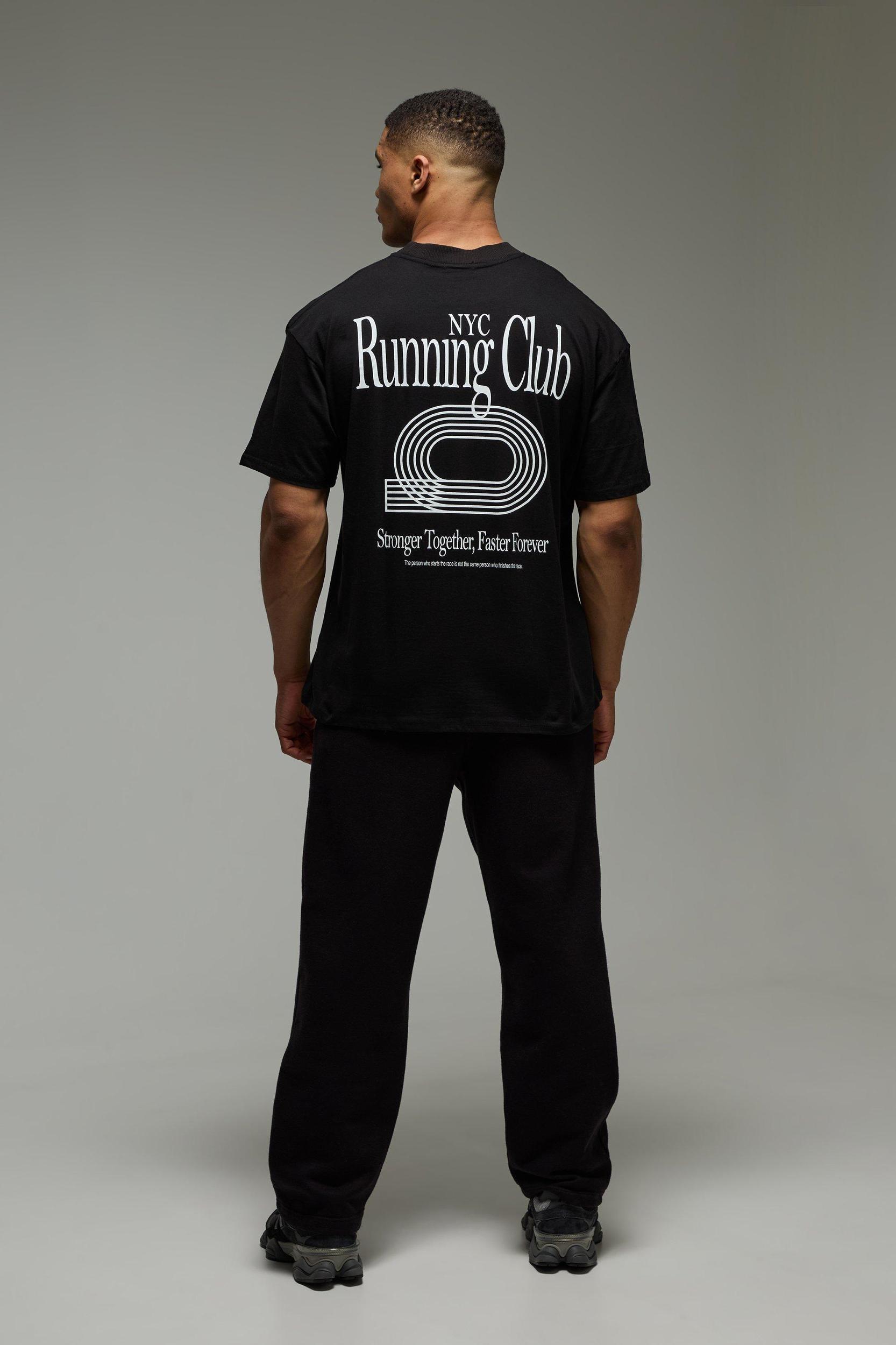 MAN Active NYC Running Club Oversized T-Shirt | boohooMAN USA Product Image
