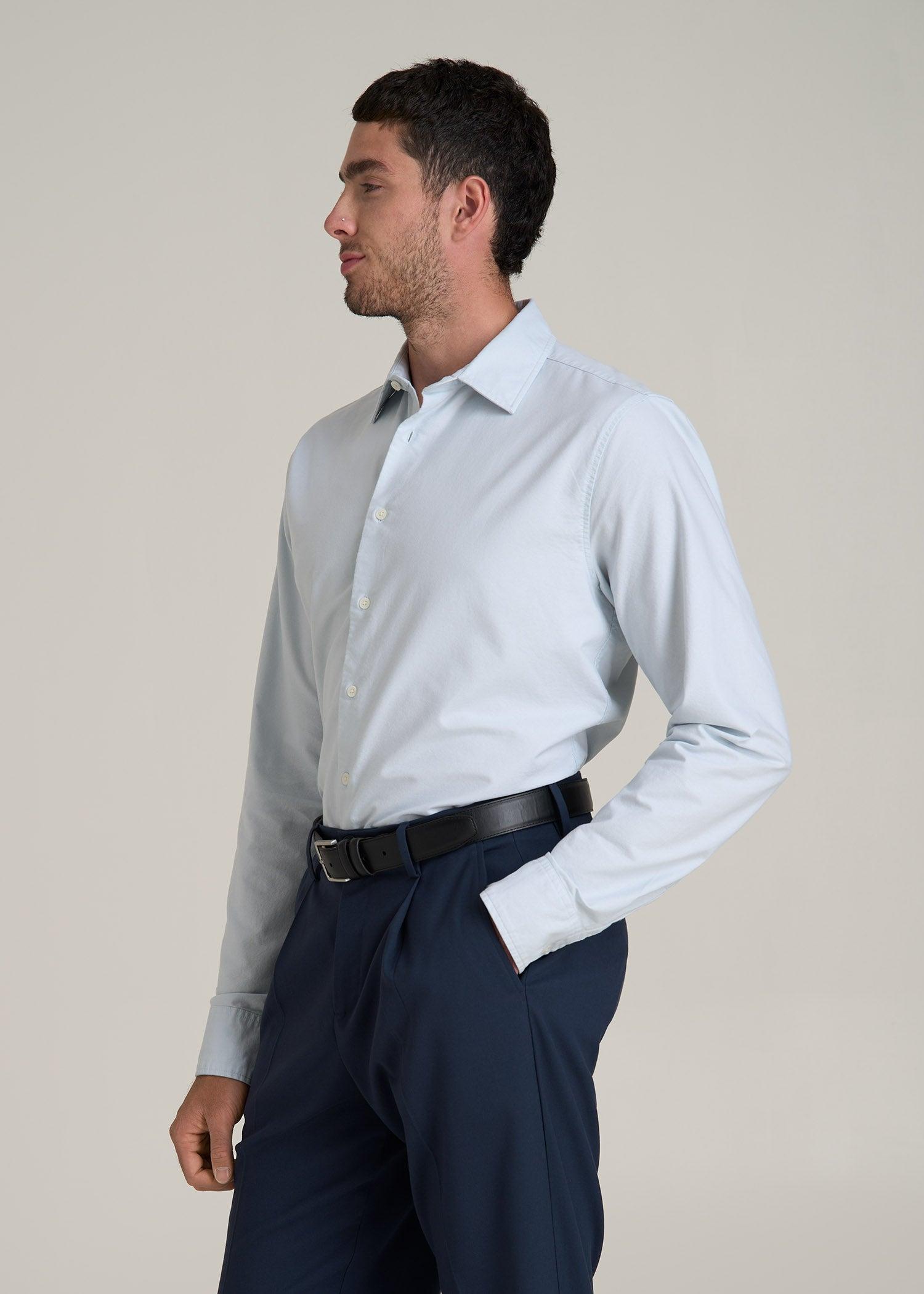Pinpoint Oxford Shirt for Tall Men in Light Blue Male Product Image