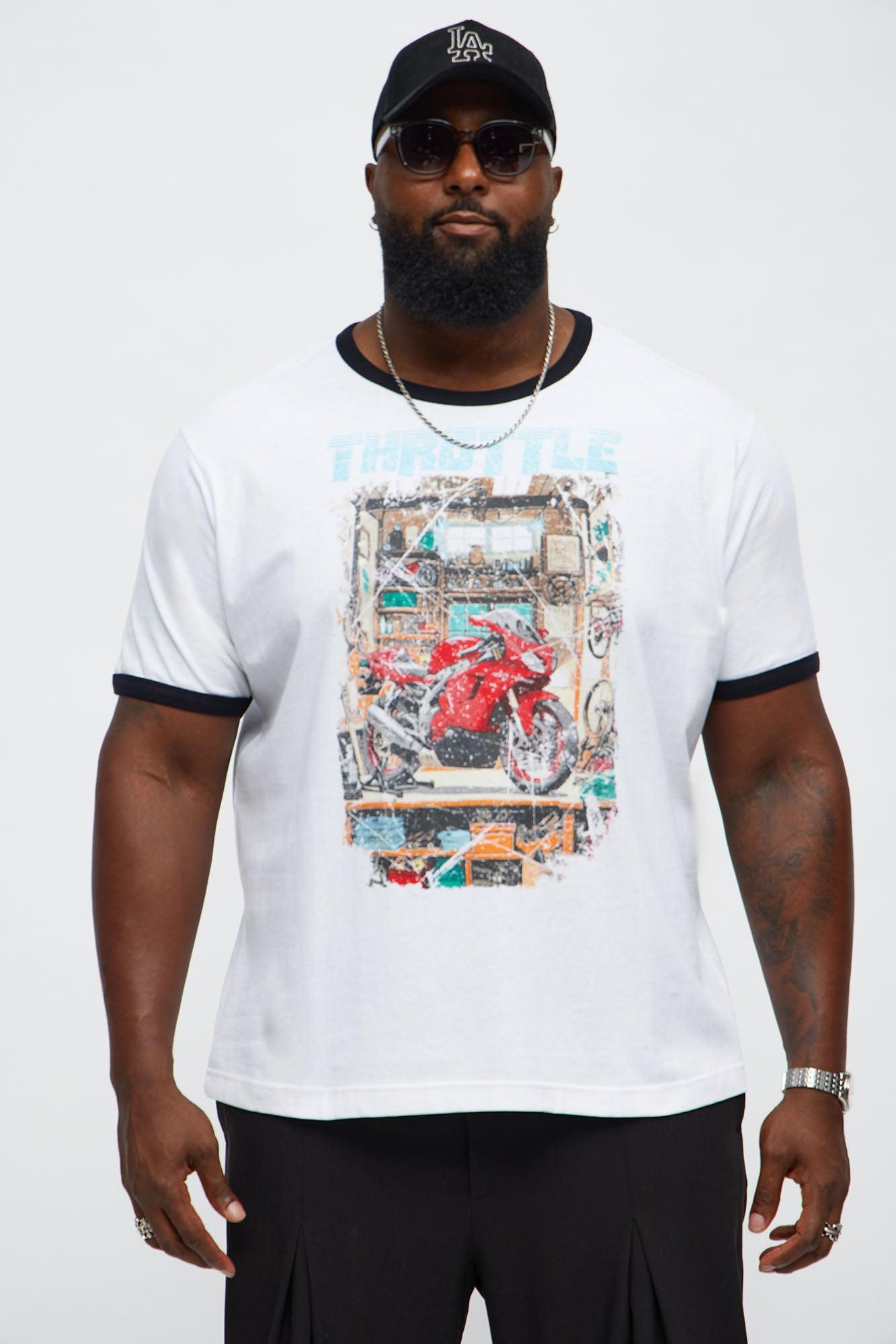 Full Throttle Ringer Short Sleeve Tee - White/Black Male Product Image